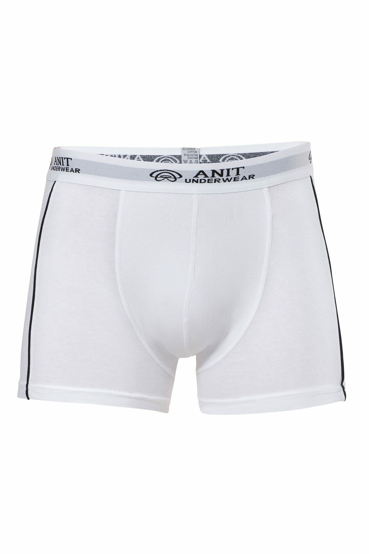 Anıt 1120 Beyaz 3 Adet Likralı Şeritli Pamuklu Erkek BoxerBoxerAnıt Lingerie