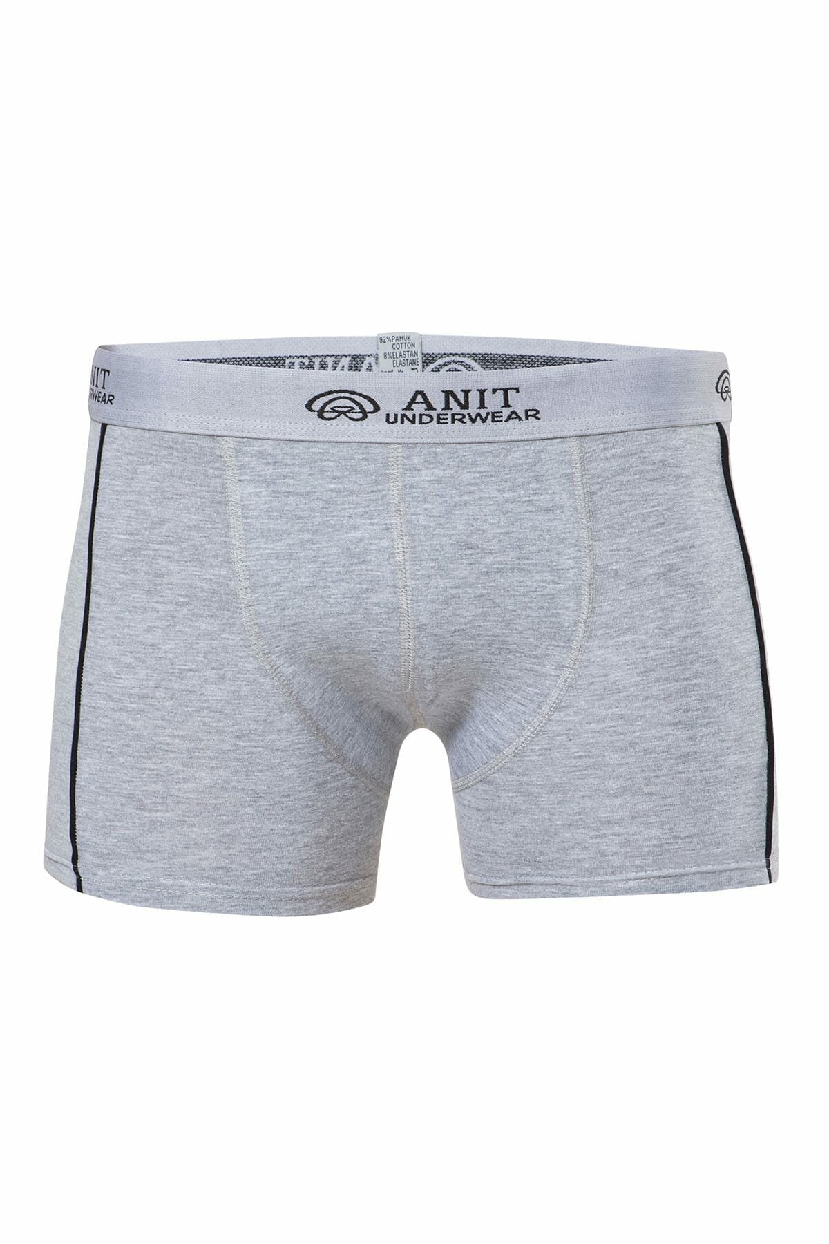 Anıt 1120 Gri 3 Adet Likralı Şeritli Pamuklu Erkek BoxerBoxerAnıt Lingerie