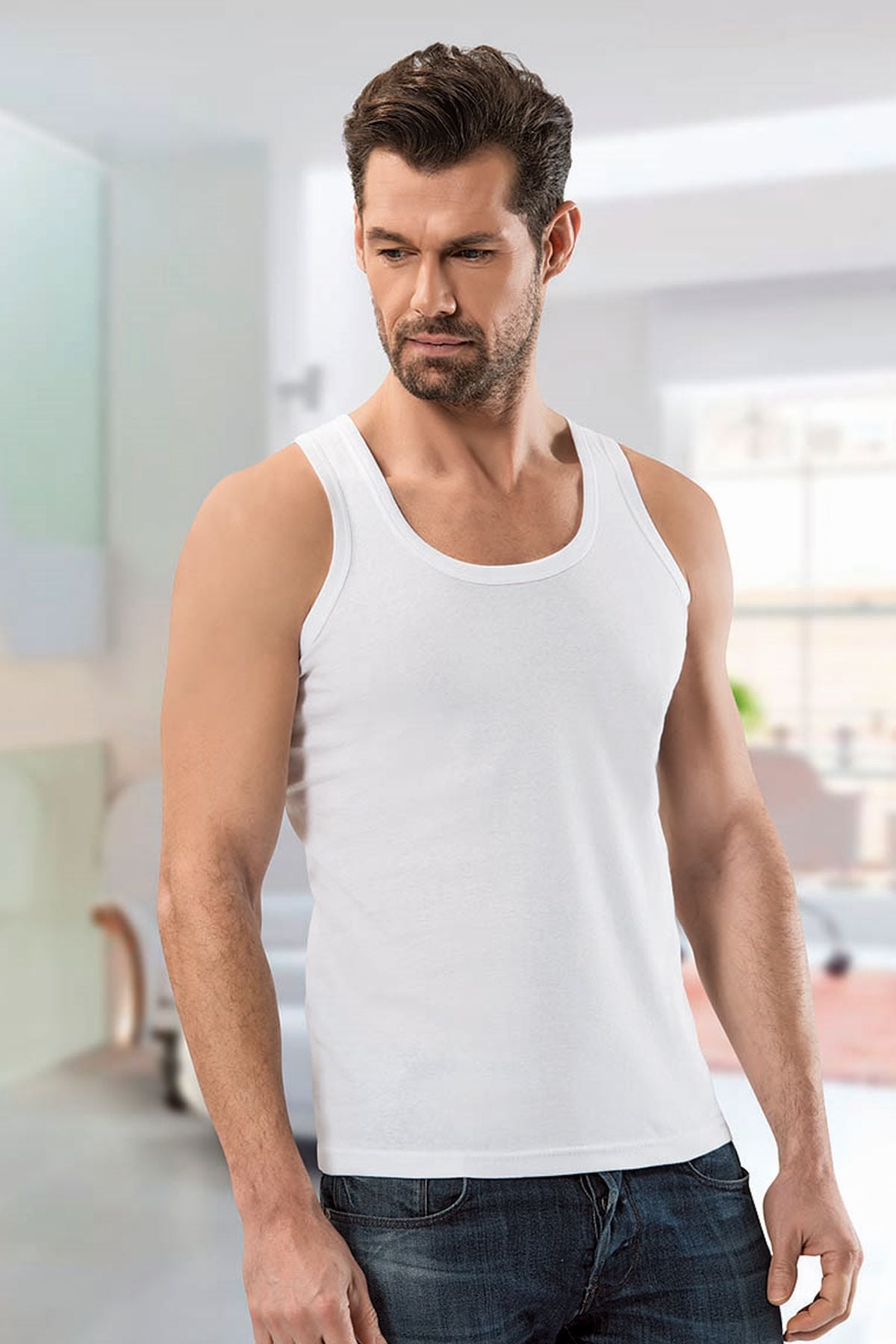 Anıt 1201 Beyaz 3 Adet Modal Sporcu Erkek AtletAtletAnıt Lingerie