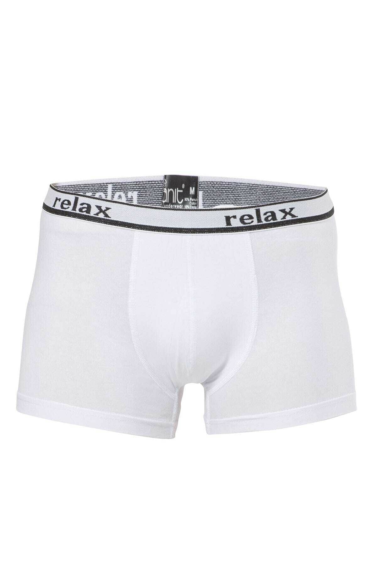 Anıt 1268 Beyaz 3 Adet Relax Pamuklu Esnek Erkek BoxerBoxerAnıt Lingerie