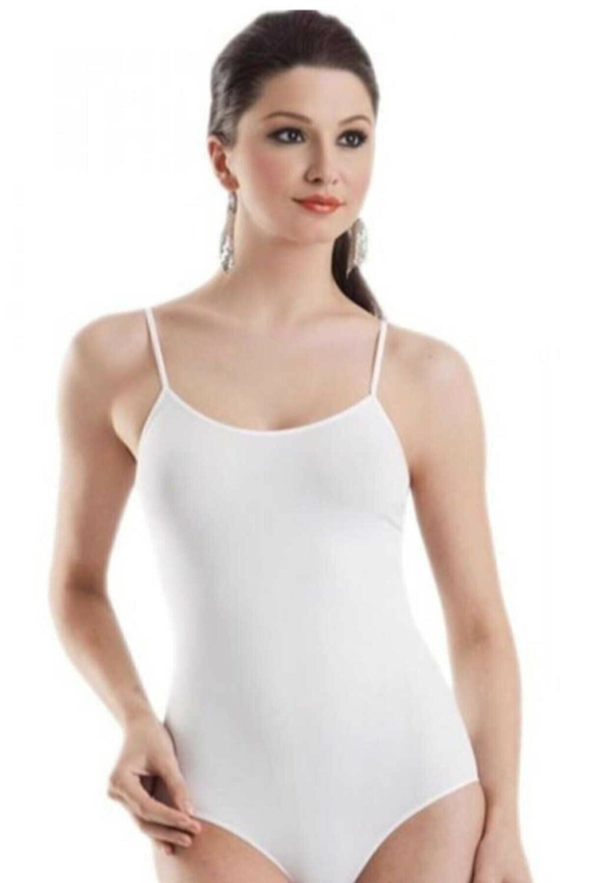 Anıt 4061 Kadın Beyaz Likralı İp Askılı BodyKadın BodyAnıt Lingerie