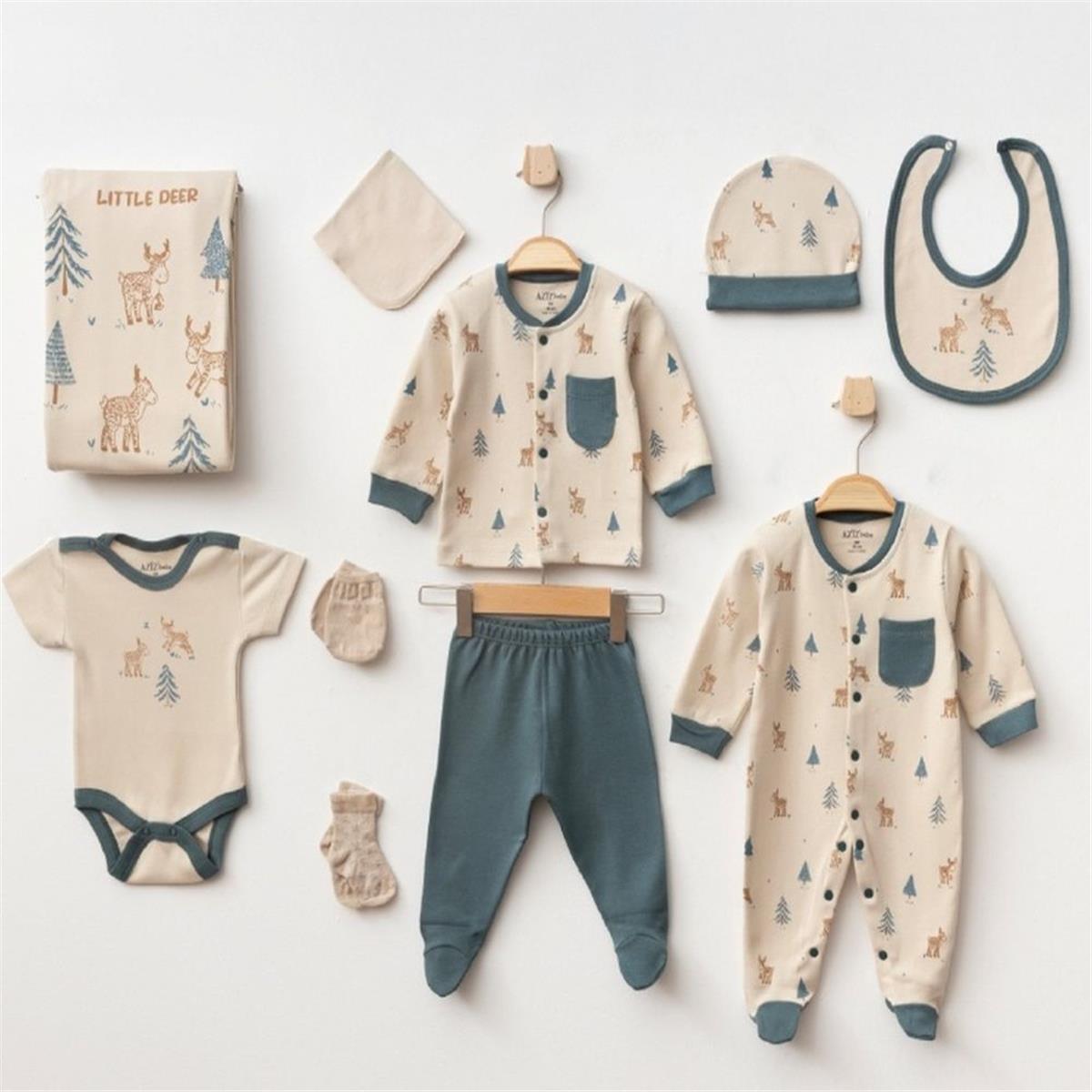 Aziz Bebe 10329 Erkek Bebek Bej 10'Li Hastane ÇıkışıErkek Bebek 10'lu SetAziz Bebe