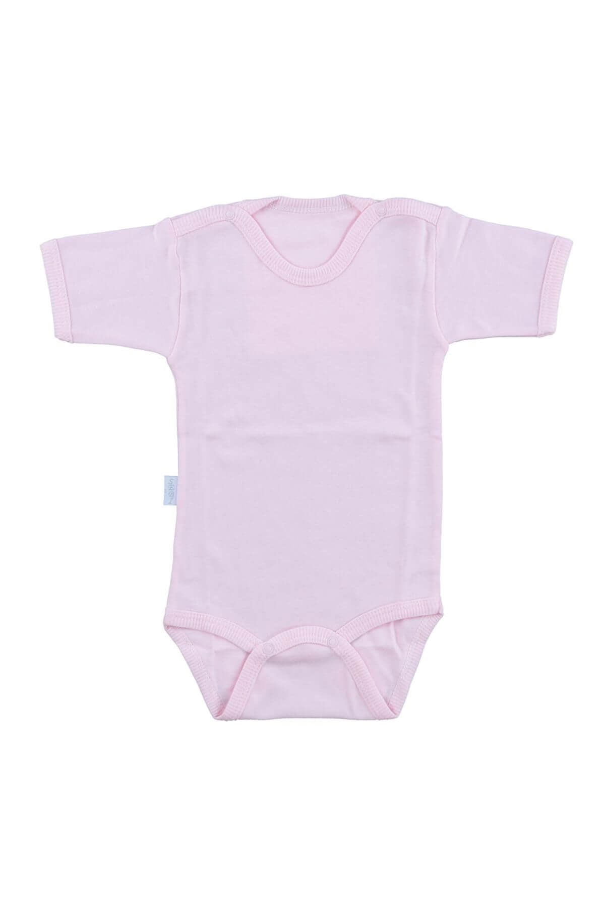 Bebek Pembe Body Pamuklu Yarım Kol Çıtçıtlı Badi SB156Kız Bebek BodySebi