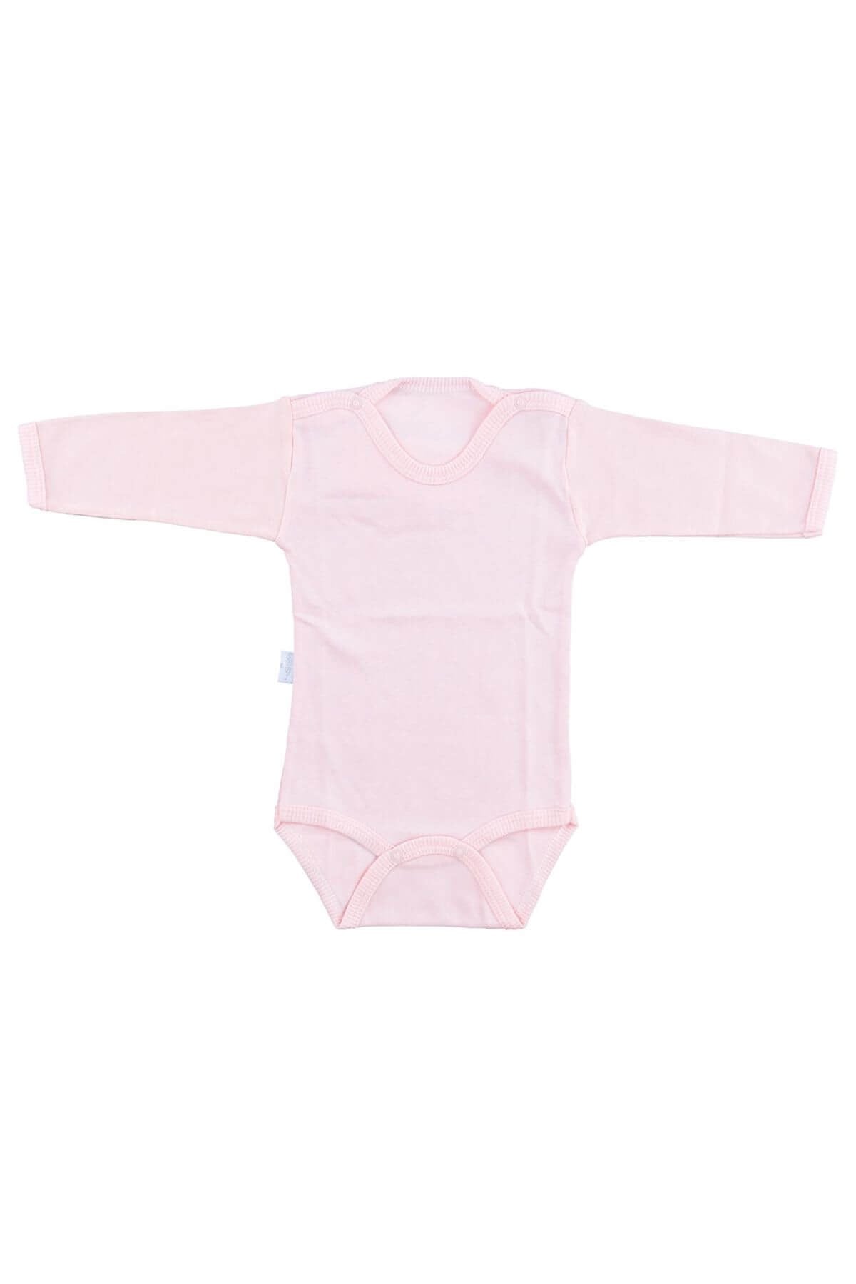 Bebek Somon Body Pamuklu Uzun Kol Çıtçıtlı Badi SB157Kız Bebek BodySebi