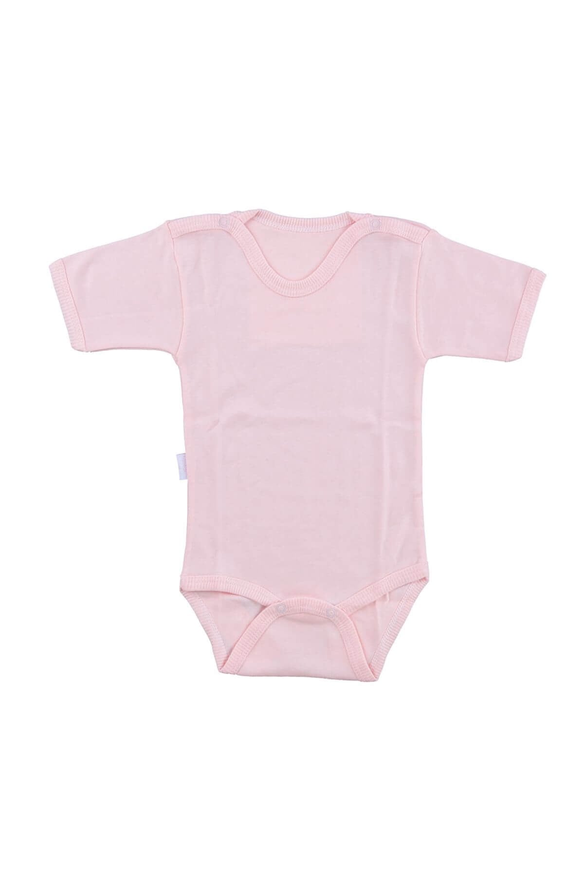 Bebek Somon Body Pamuklu Yarım Kol Çıtçıtlı Badi SB156Kız Bebek BodySebi