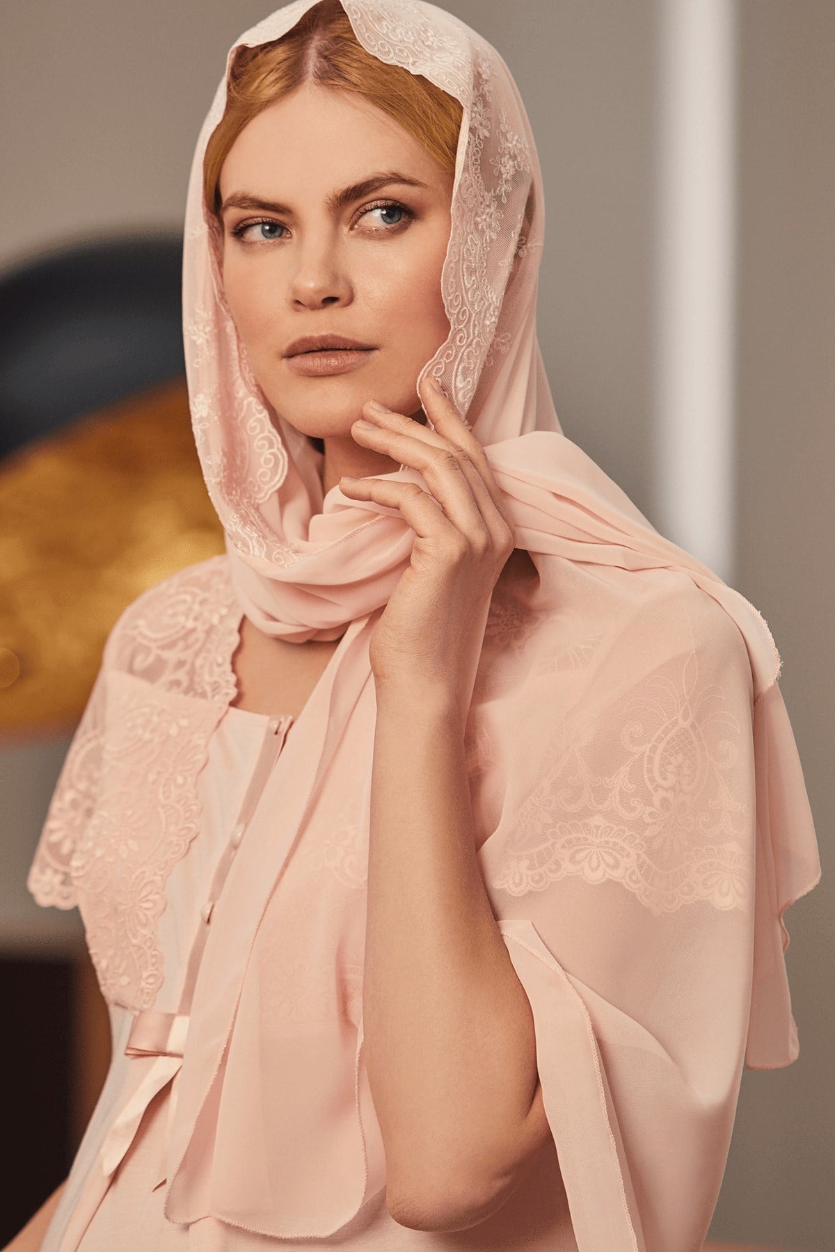 By Mecit 0018 Pudra Şifon Şal