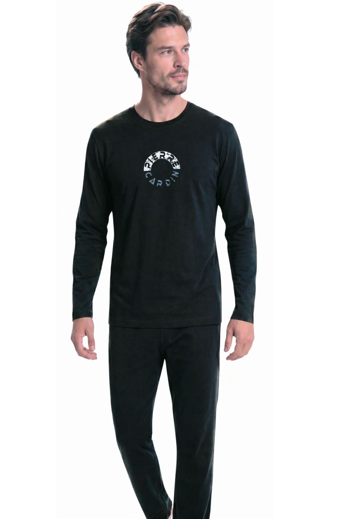 	Pierre Cardin 6155 Erkek Sıyah Uzun Kollu Bisiklet Yaka Pijama Takımı