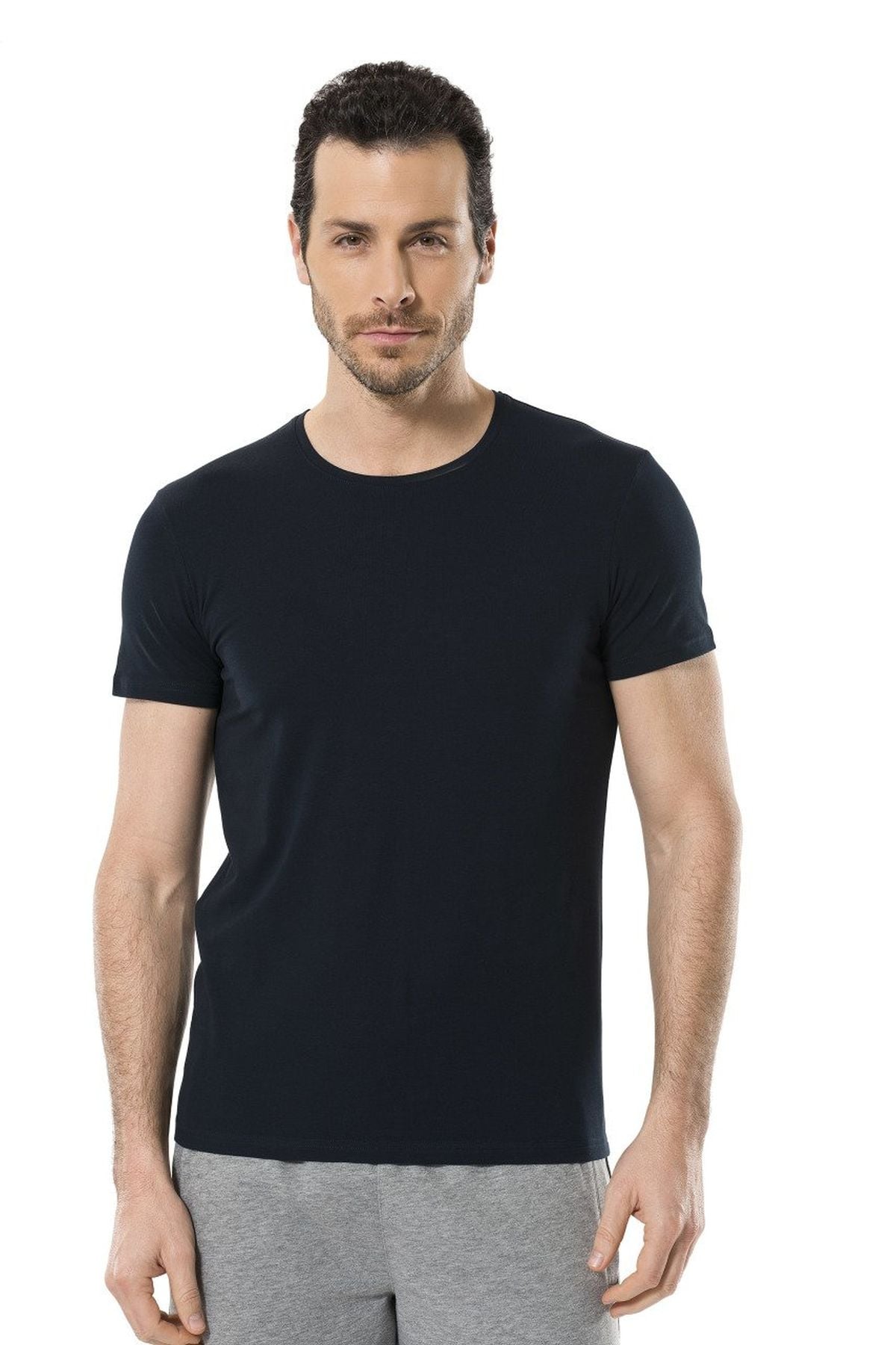 Cacharel 1331 Lacivert Erkek O Yaka Likralı Kısa Kollu T-ShirtT-ShirtCacharel