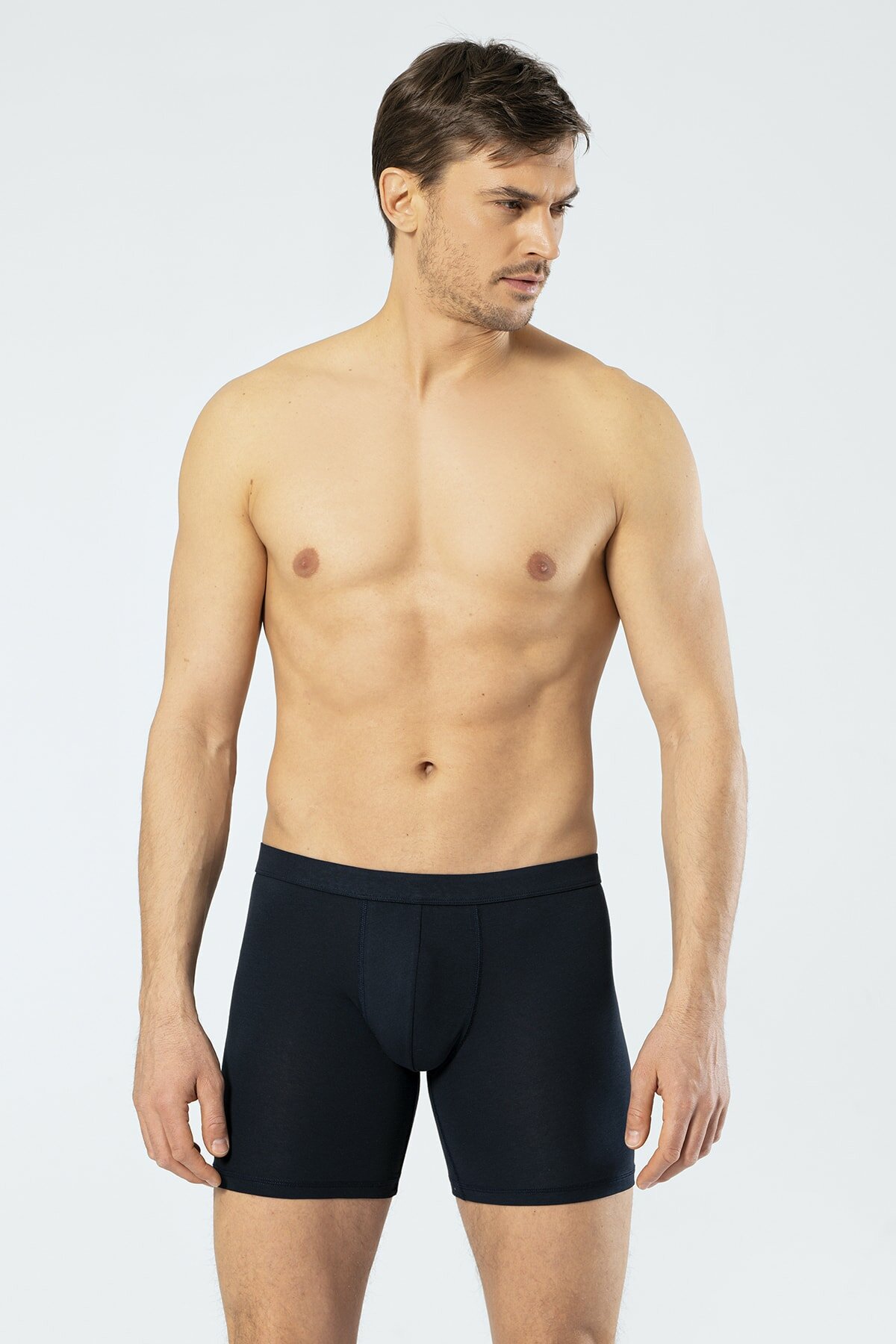 Cacharel 1336 Lacivert Erkek Likralı Bel Bantlı Uzun BoxerBoxerCacharel