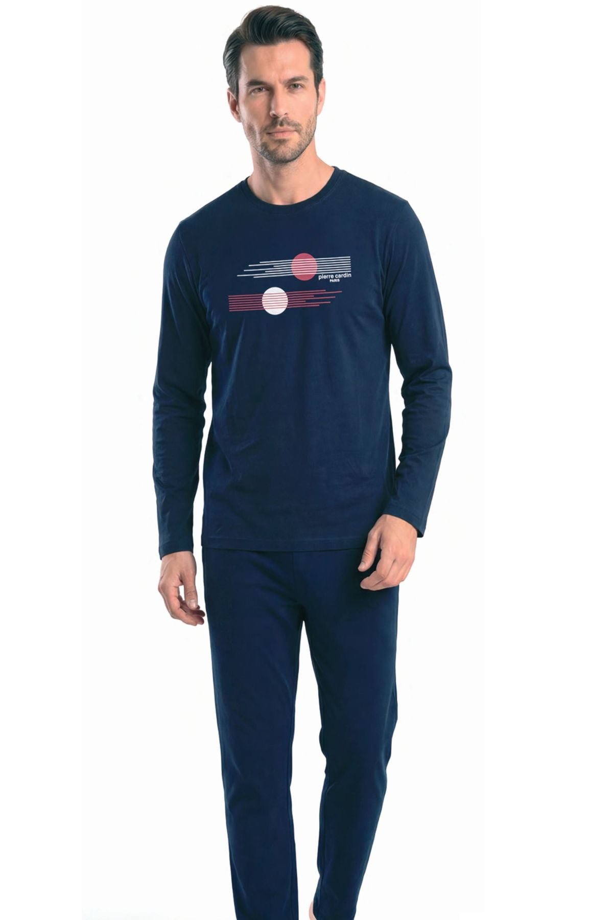 	Pierre Cardin 6153 Erkek Lacıvert Uzun Kollu Bisiklet Yaka Pijama Takımı