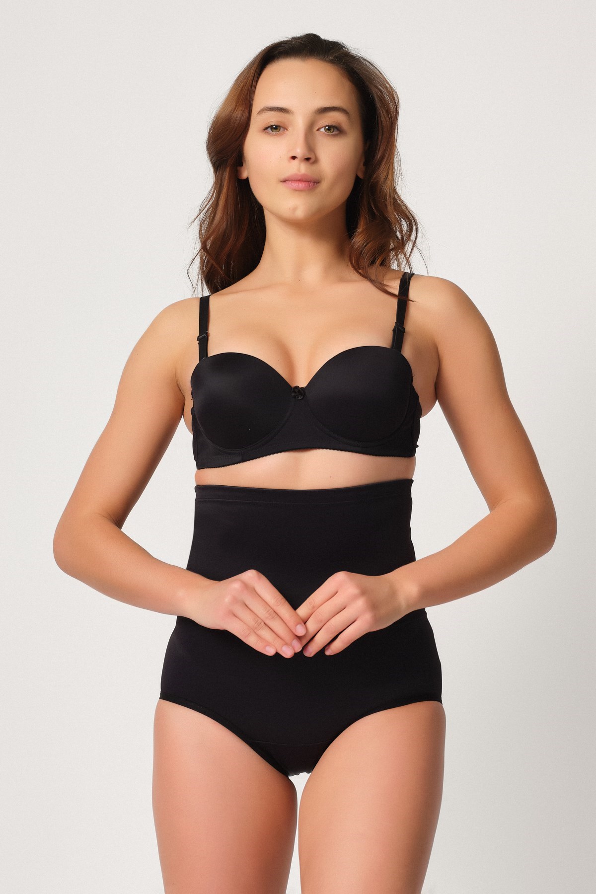 Emay 2005 Yüksek Bel Pop-Up Kalça Toparlayıcı Slip Korse Siyah