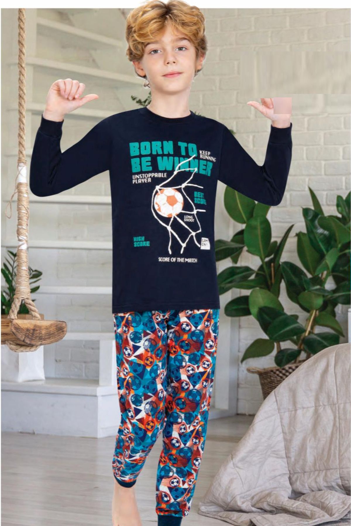 Ersoy Çocuk 700U Erkek Çocuk Lacivert Uzun Kollu Pijama TakımıErkek Çocuk PijamaErsoy Çocuk
