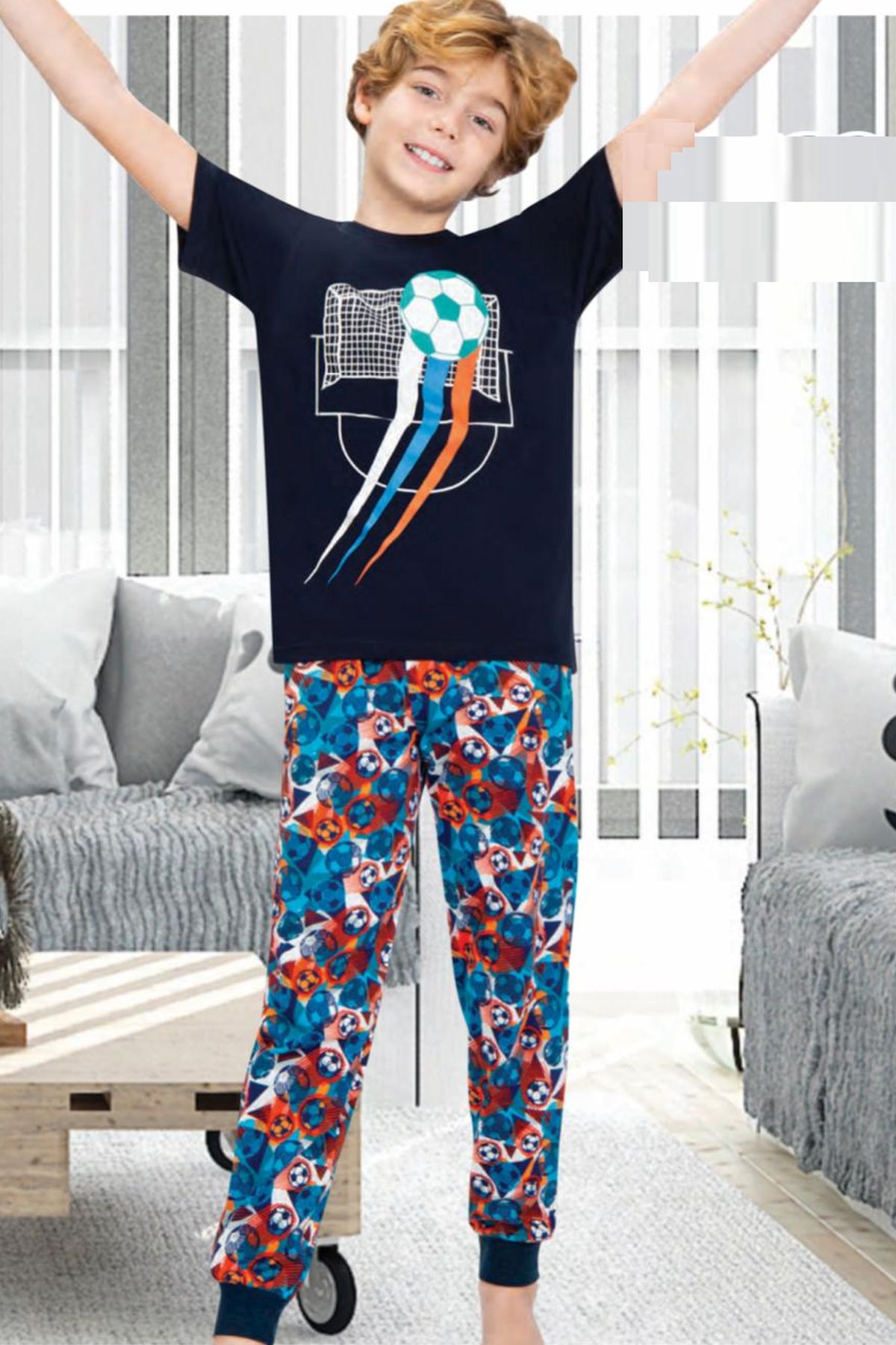 Ersoy Çocuk 701K Erkek Çocuk Lacivert Kısa Kollu Pijama TakımıErkek Çocuk PijamaErsoy Çocuk
