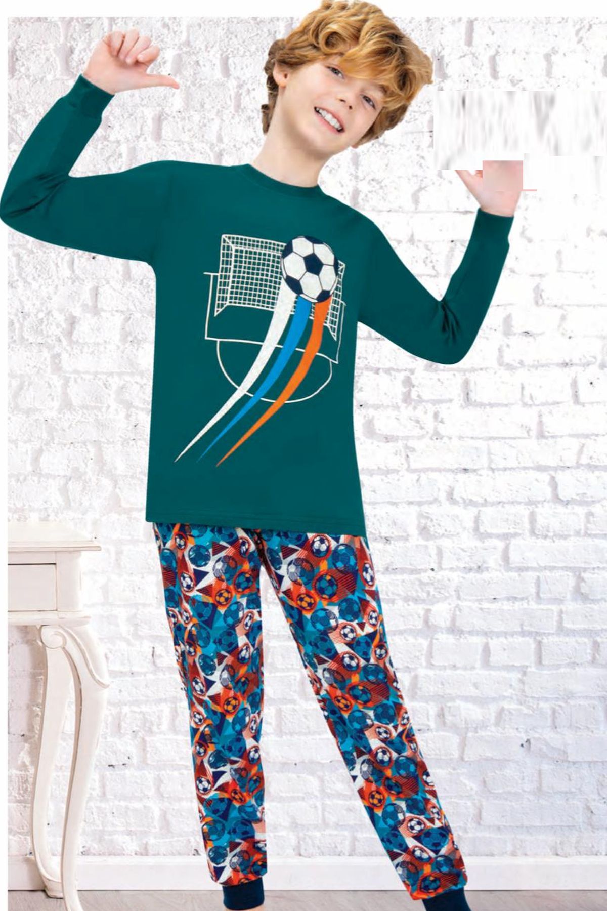 Ersoy Çocuk 701U Erkek Çocuk Yeşil Uzun Kollu Pijama TakımıErkek Çocuk PijamaErsoy Çocuk