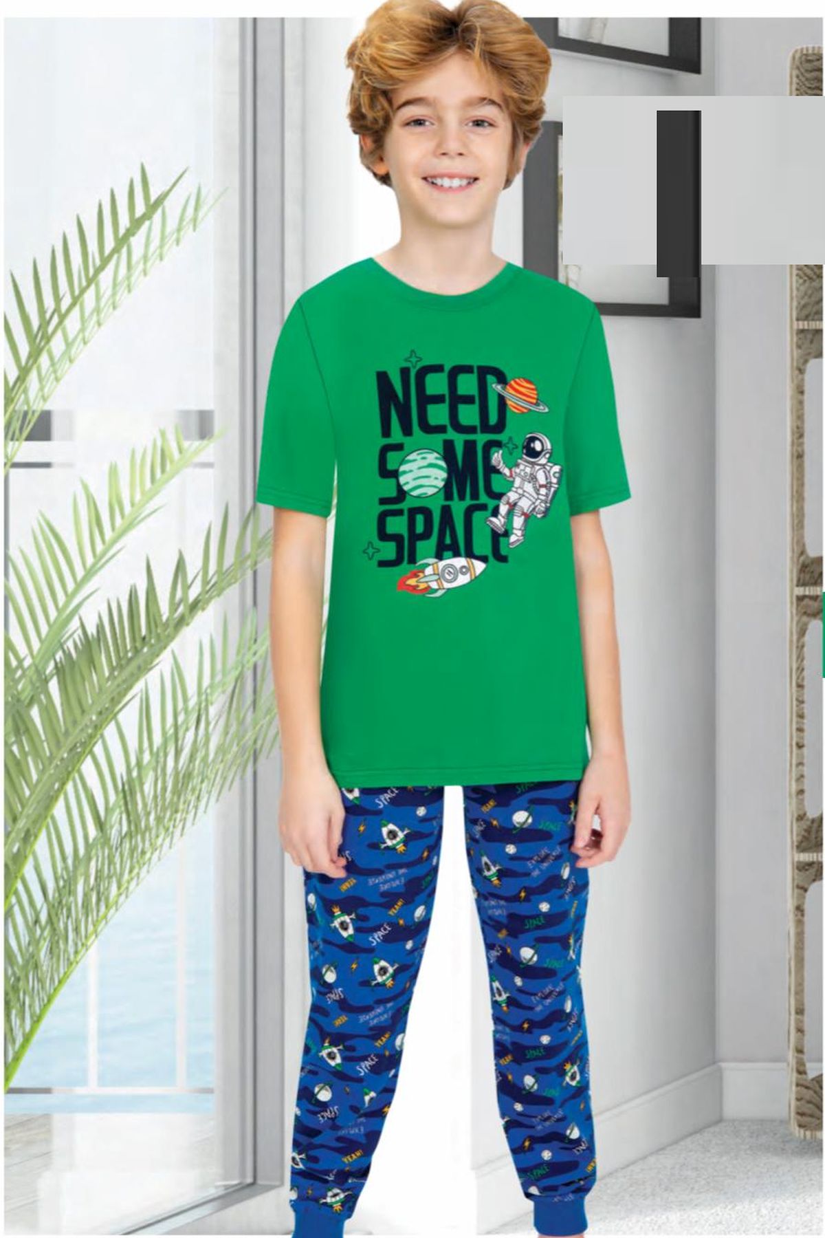 Ersoy Çocuk 704K Erkek Çocuk Yeşil Kısa Kollu Pijama TakımıErkek Çocuk PijamaErsoy Çocuk