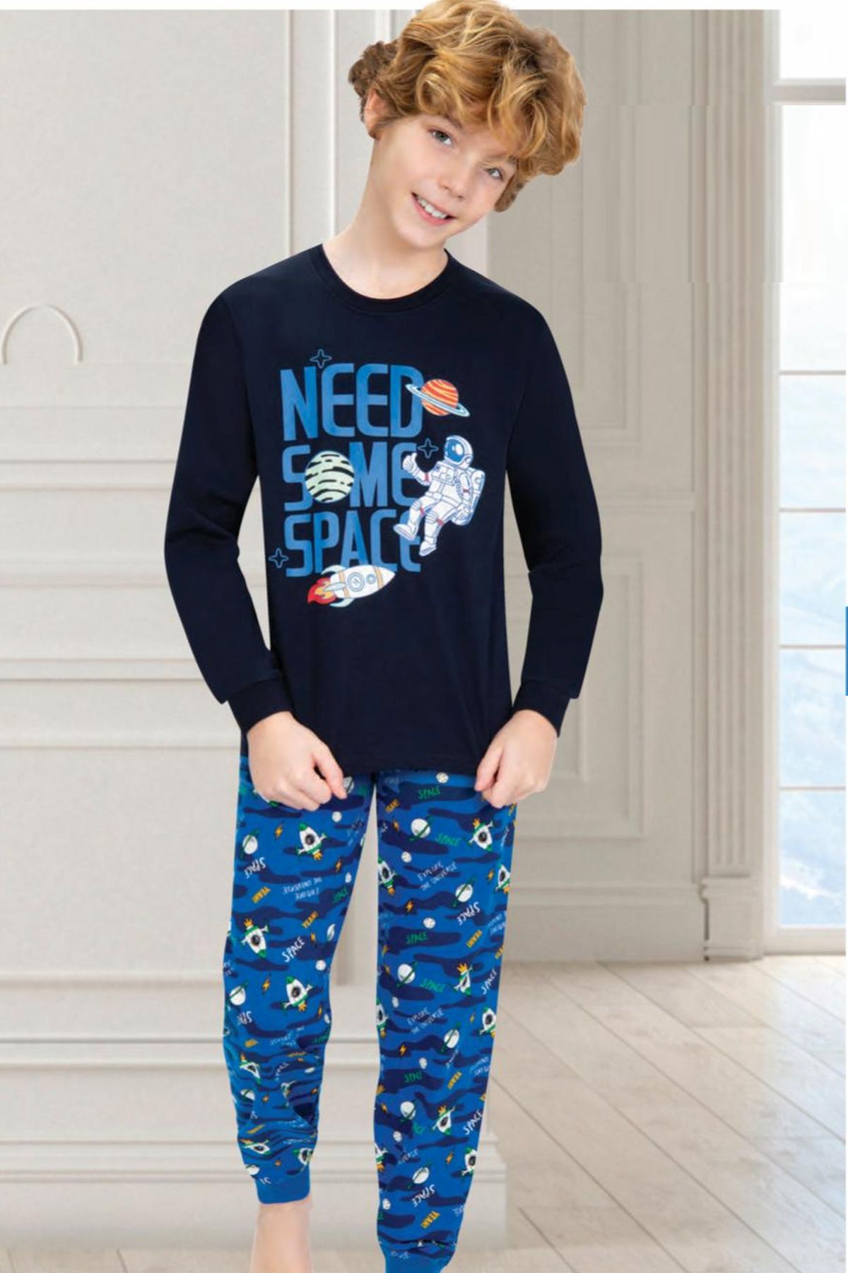 Ersoy Çocuk 704U Erkek Çocuk Lacivert Uzun Kollu Pijama TakımıErkek Çocuk PijamaErsoy Çocuk
