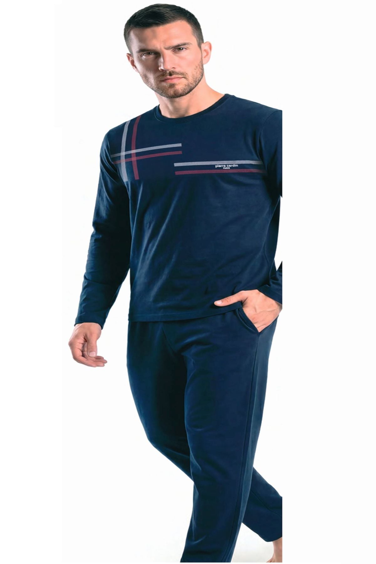 	Pierre Cardin 6152 Erkek Lacıvert Uzun Kollu Bisiklet Yaka Pijama Takımı