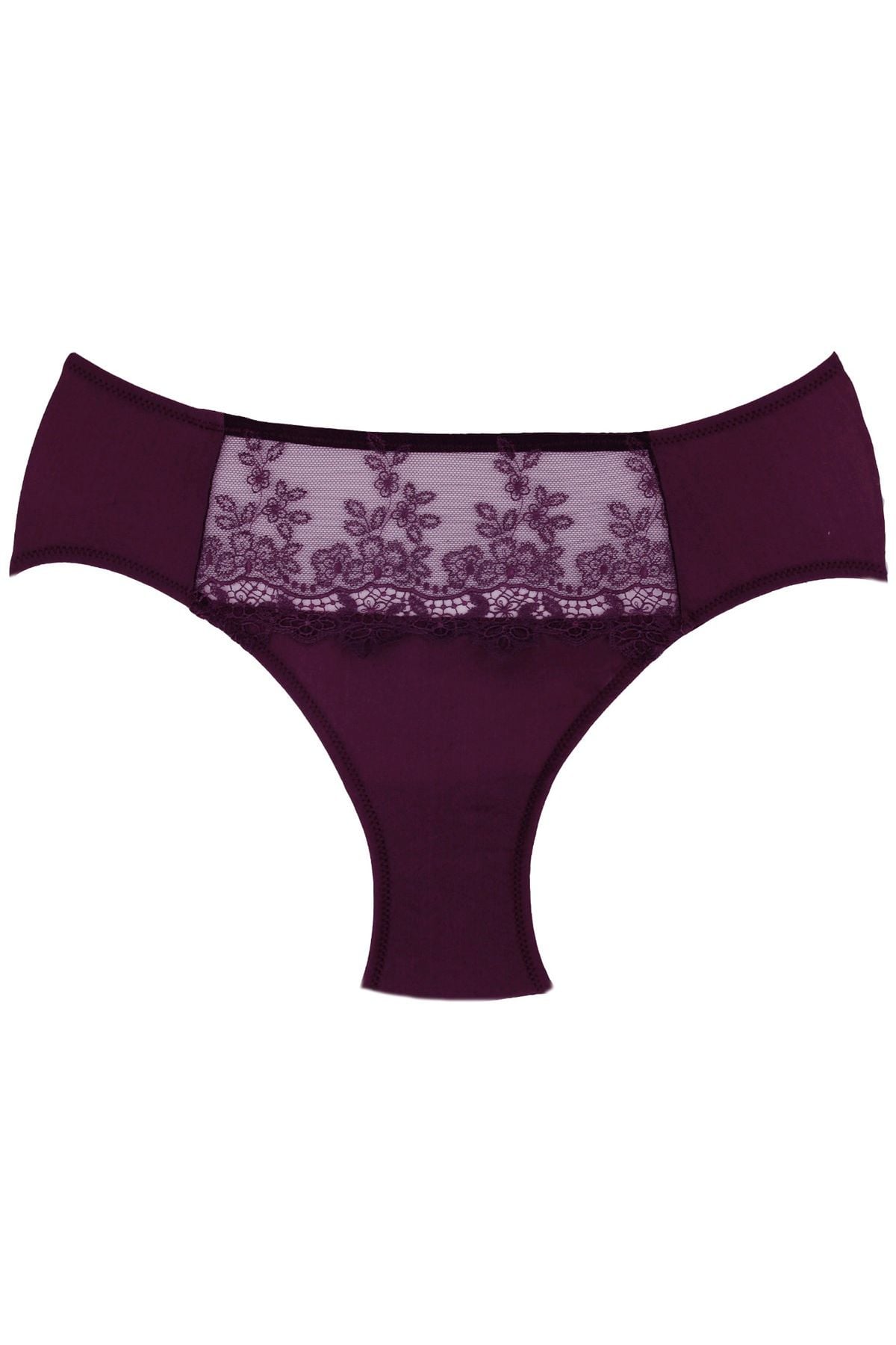 Magic Form 285 Kadın Mürdüm Önü Güpürlü Yüksek Bel KülotSlip KülotMagic Form