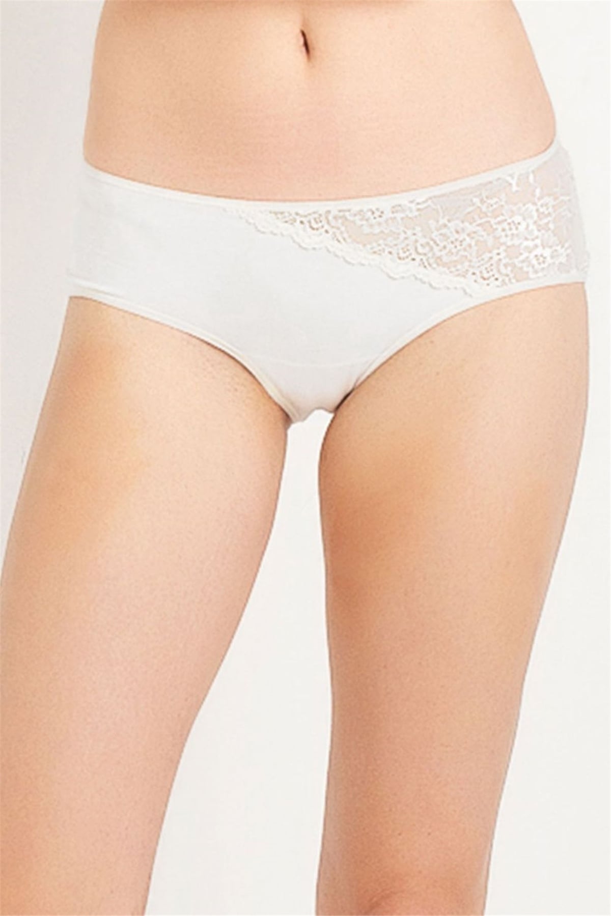 Magic Form 467 Kadın Ekru Pamuklu Dantelli Normal KülotPamuklu KülotMagic Form