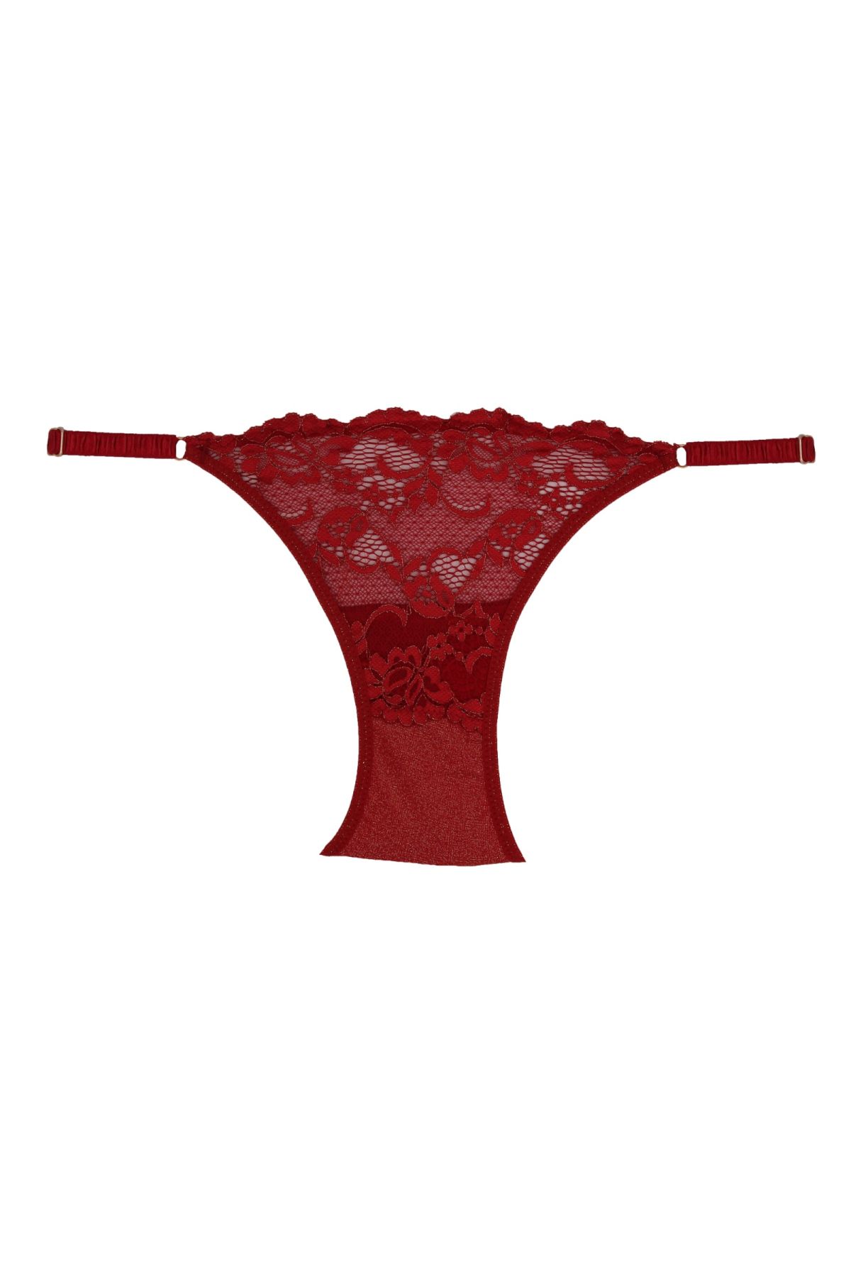 Magic Form 481 Kadın Kırmızı Yanlardan Ayarlı Dantelli İpli KülotSlip KülotMagic Form