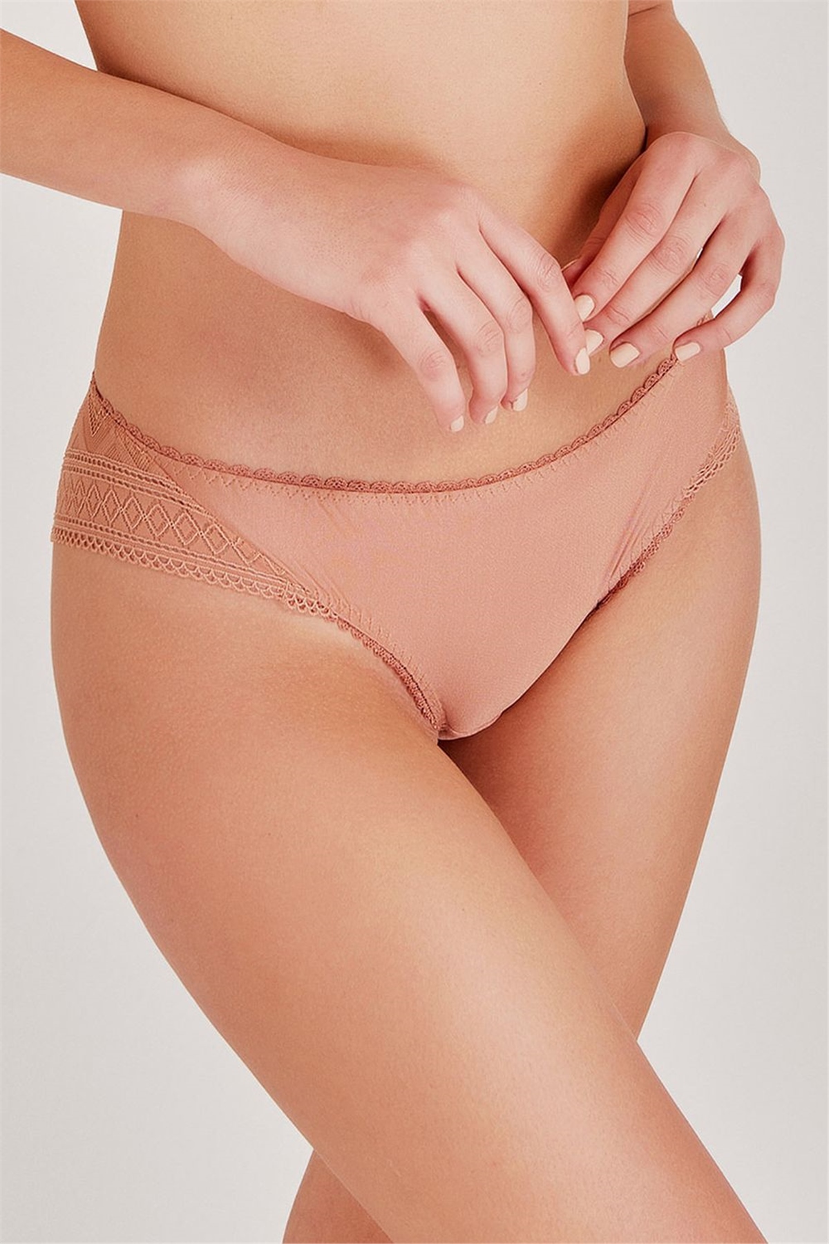 Magic Form 548 Kadın Kiremit Zigzag Dantelli Normal KülotSlip KülotMagic Form