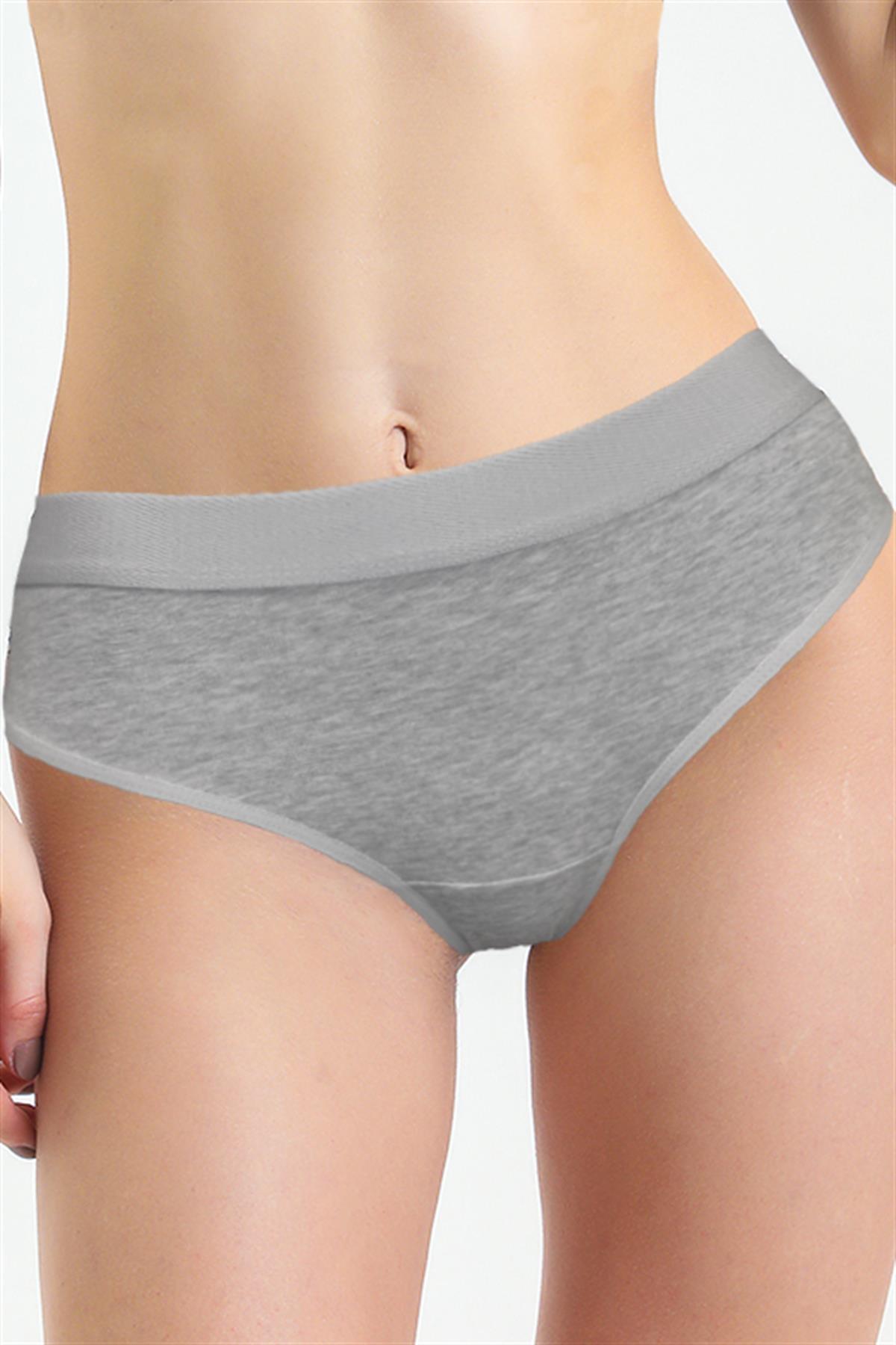 Magic Form 573 Kadın Gri Penye Yüksek Bel KülotPamuklu KülotMagic Form