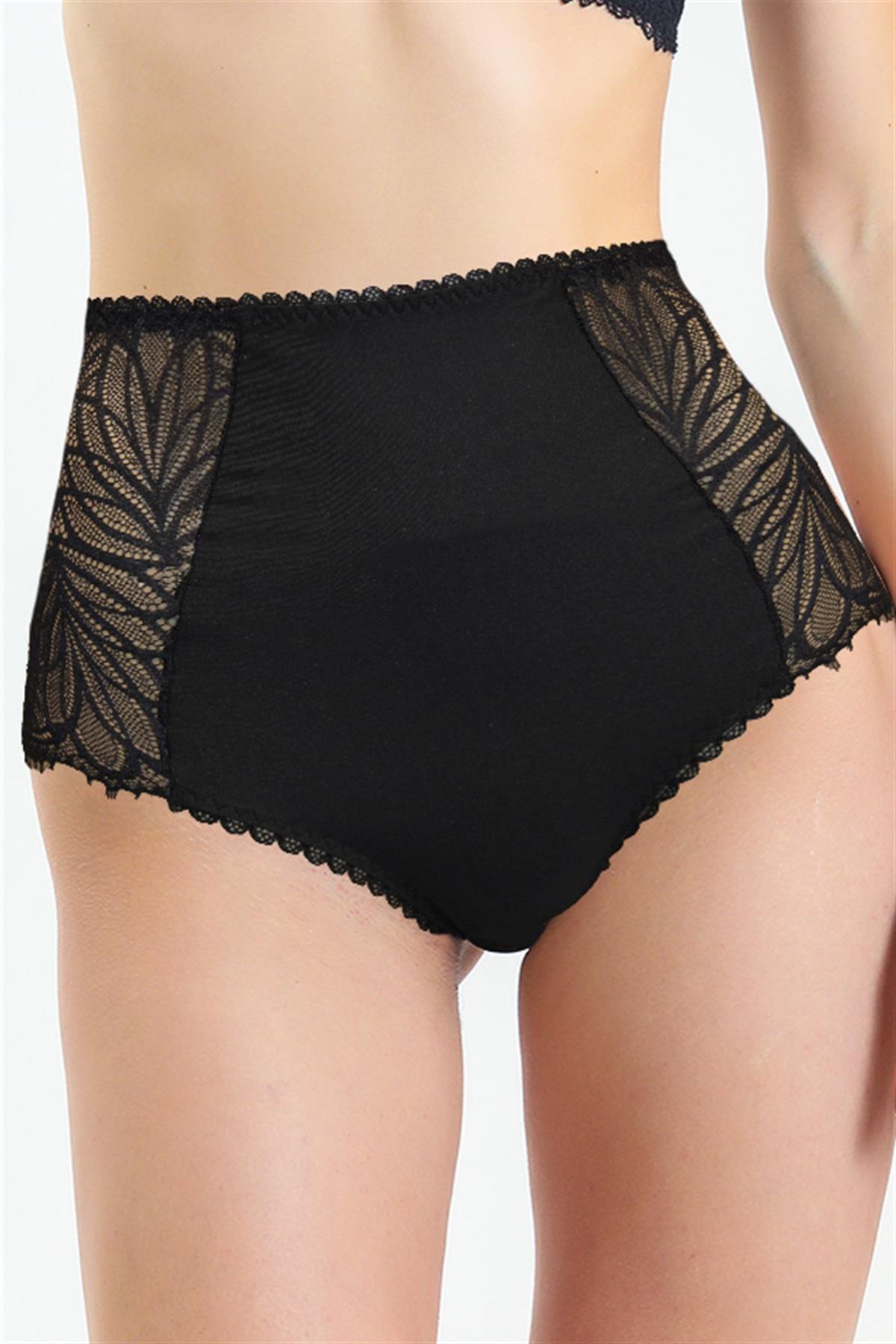 Magic Form 586 Kadın Siyah Dantelli Yüksek Bel KülotPamuklu KülotMagic Form