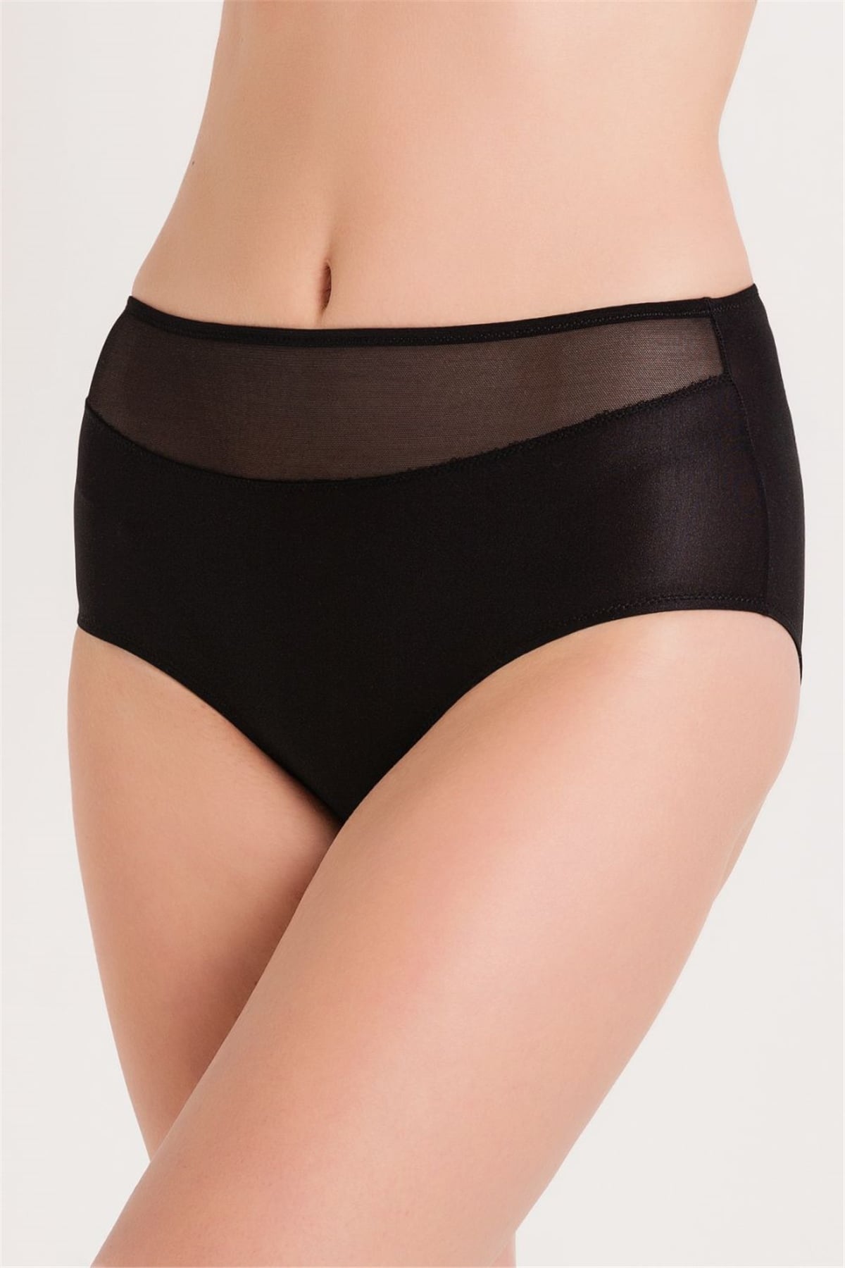 Magic Form 783 Kadın Siyah Geniş Kenarlı Yüksek Bel Tüllü KülotSlip KülotMagic Form