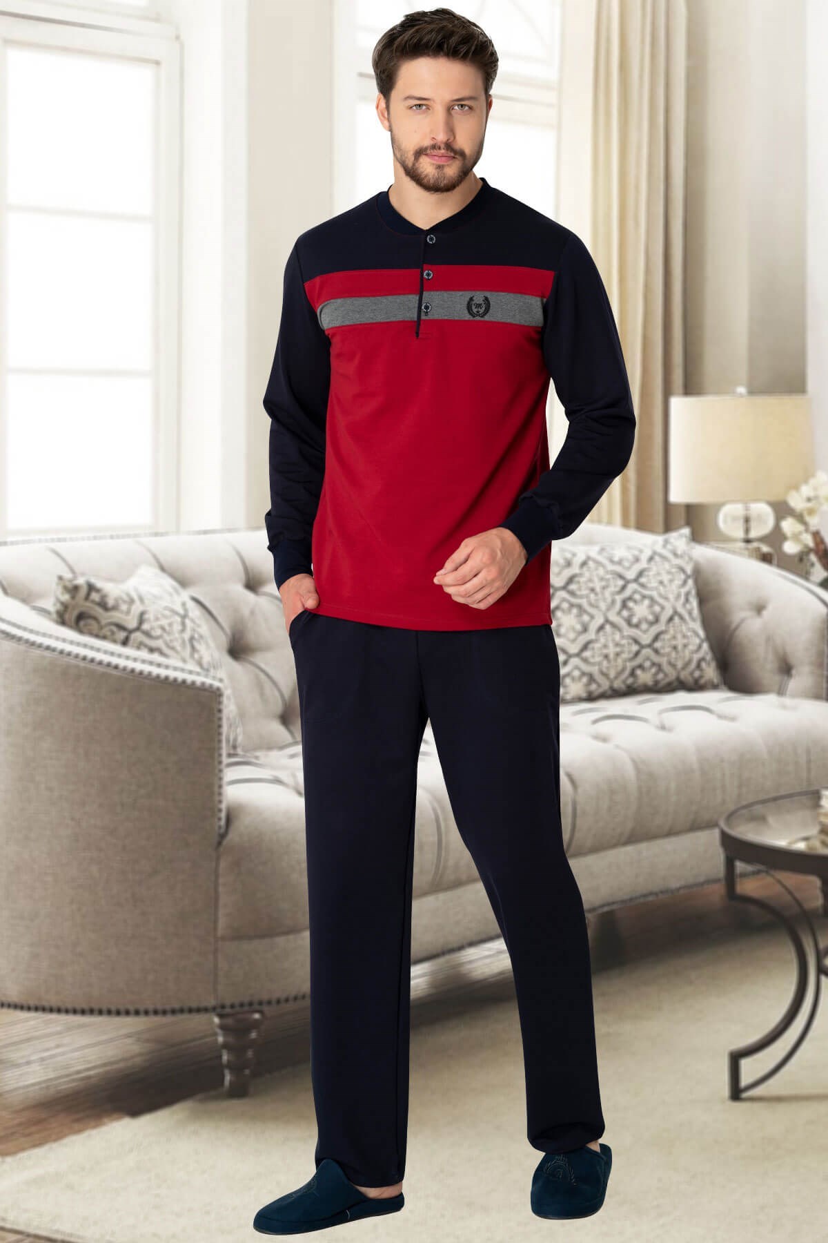 Mecit 2763 Kırmızı Büyük Beden Erkek Pijama Takımı