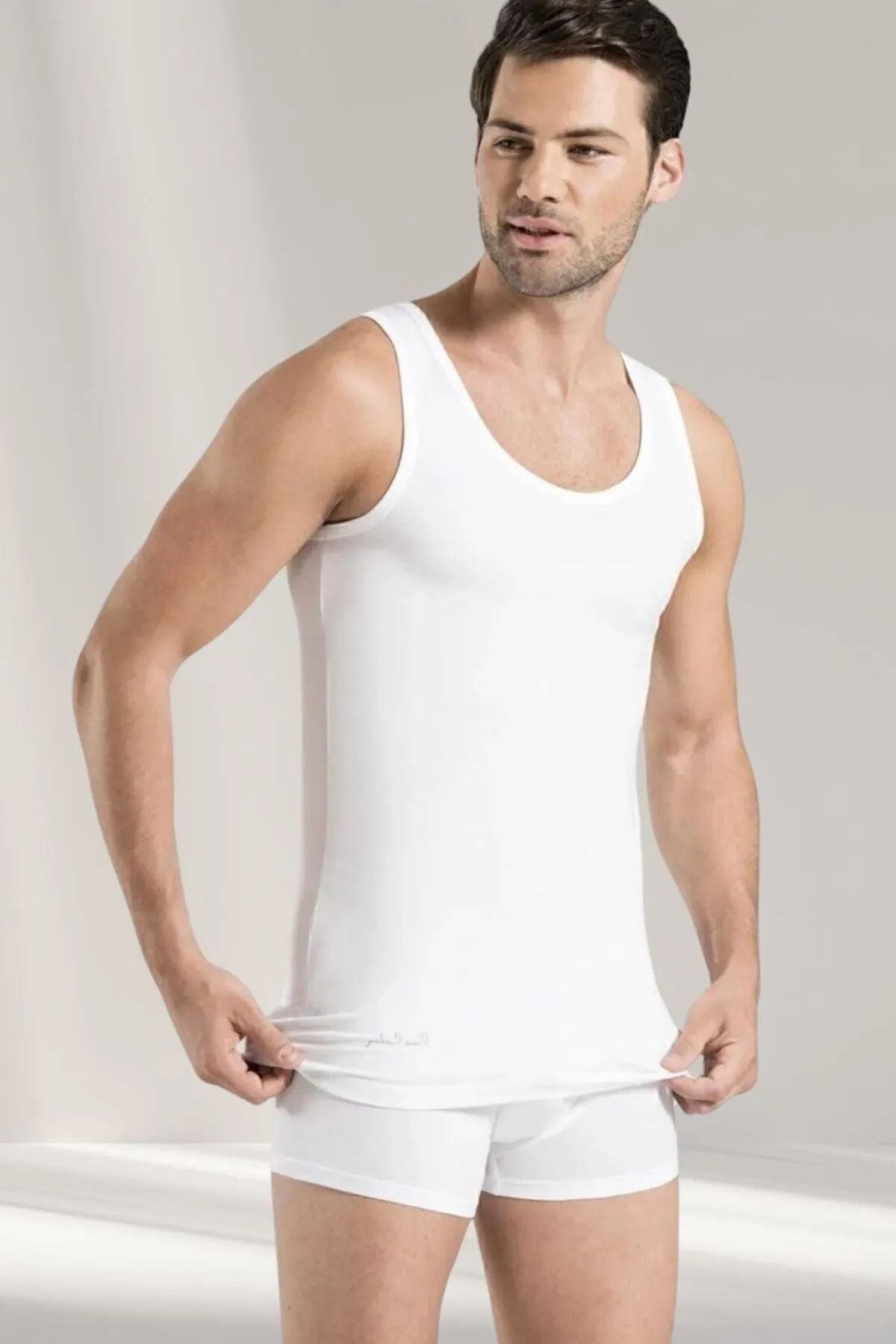 Pierre Cardin 140 Erkek Beyaz Penye 2'Li Modal Atlet Boxer TakımBoxerPierre Cardin