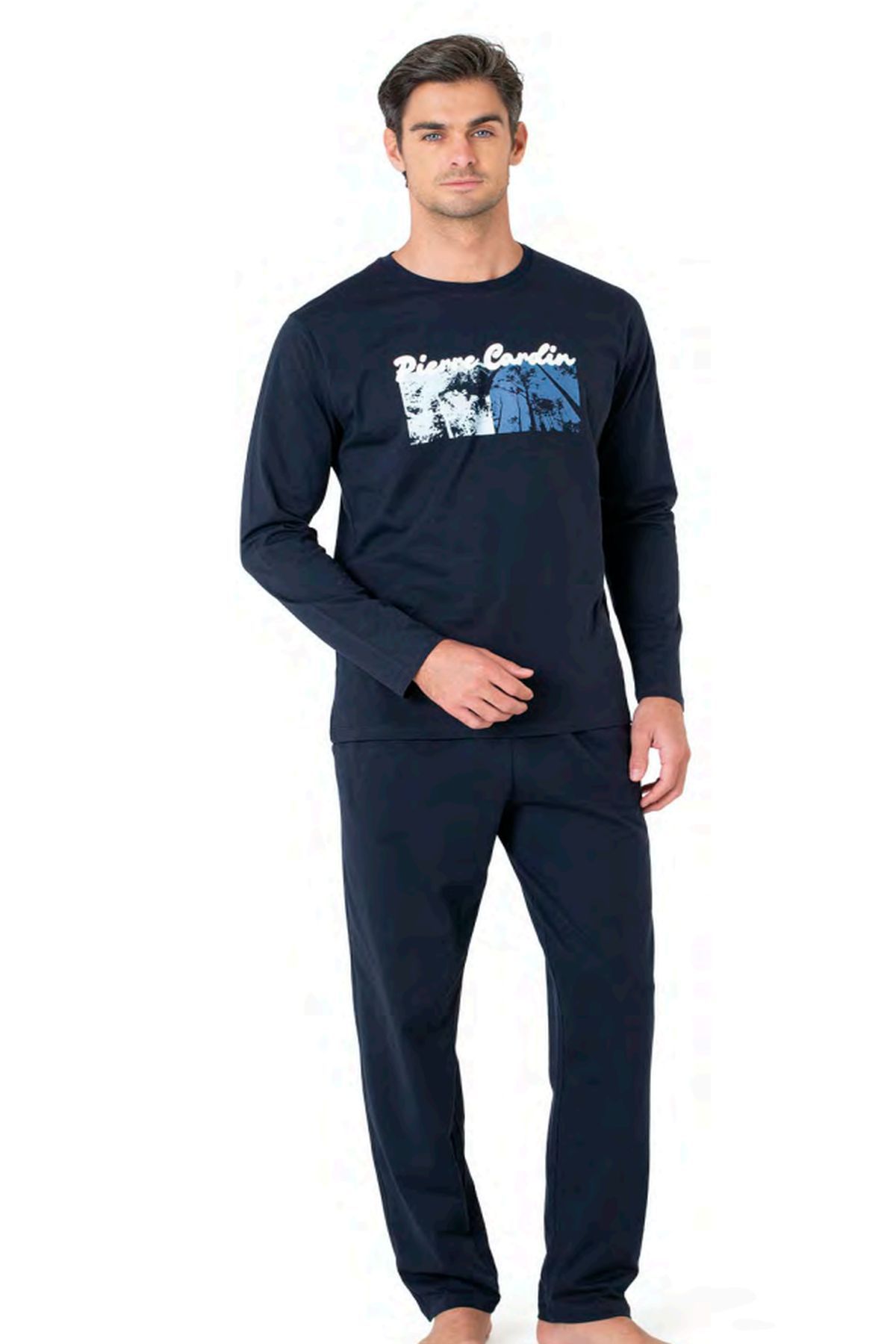 Pierre Cardin 6096 Erkek Lacivert Uzun Kollu Bisiklet Yaka Pijama TakımıPijama TakımıPierre Cardin