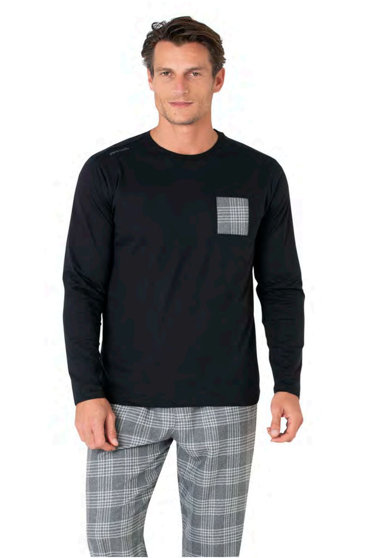 Pierre Cardin 6107 Erkek Siyah Uzun Kollu Bisiklet Yaka Pijama TakımıPijama TakımıPierre Cardin