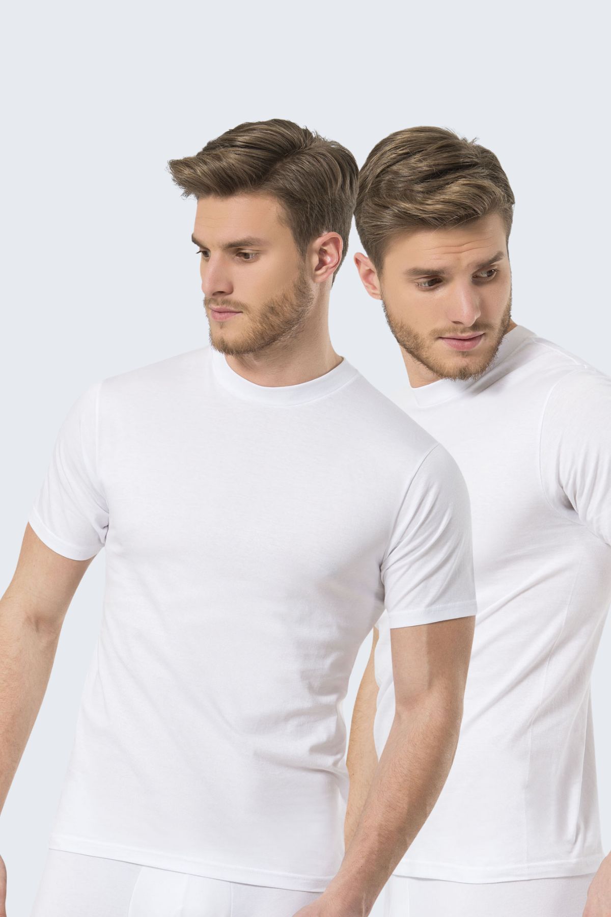 Türen 103 Beyaz 2'li Erkek Kapalı O Yaka FanilaFanilaTüren