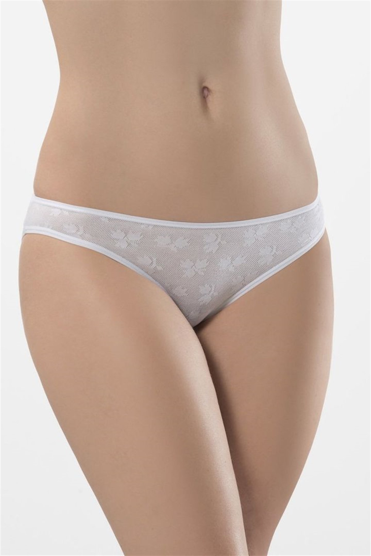 Türen Kadın Beyaz 2'li Jakarlı Bikini Külot 256