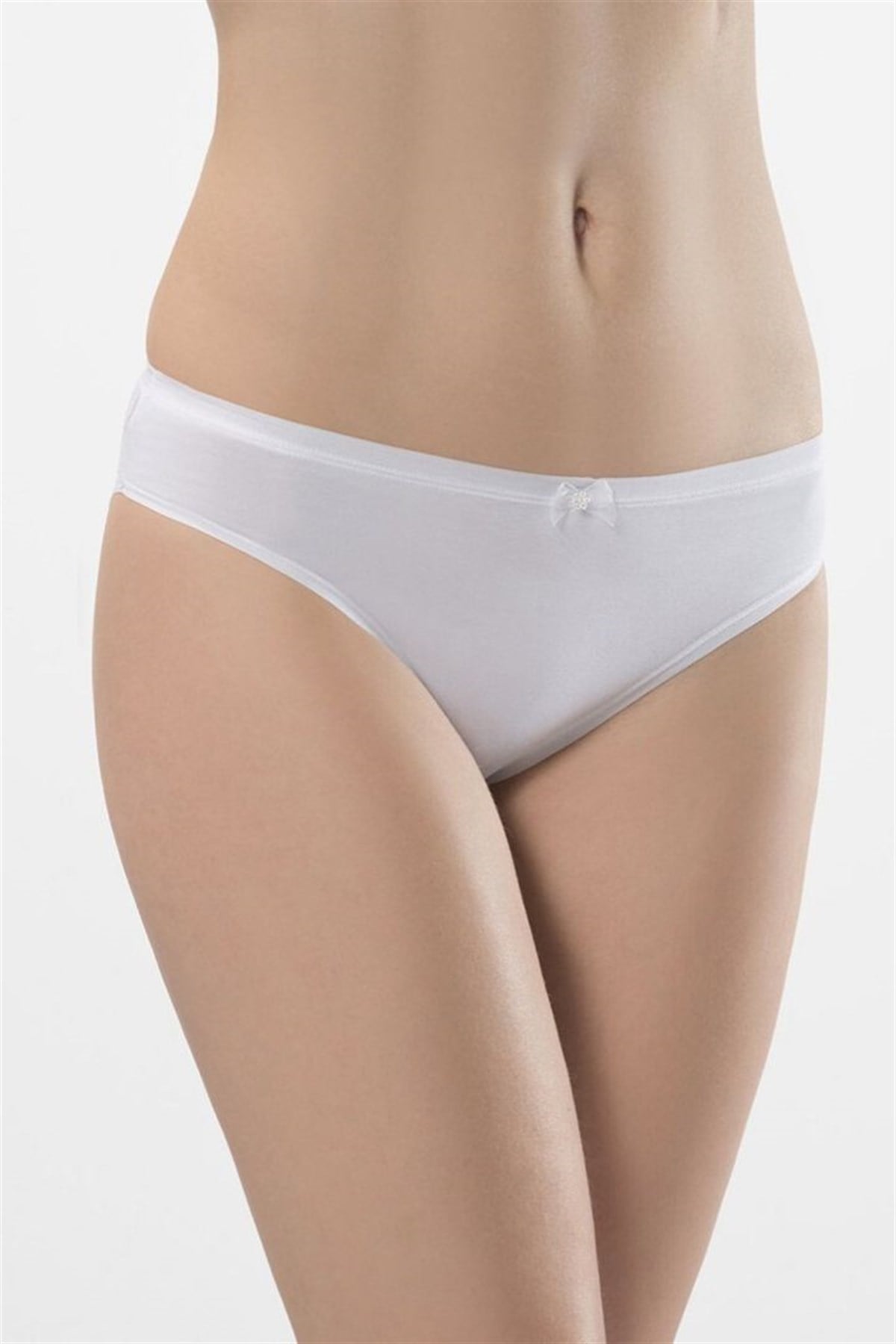 Türen Kadın Beyaz 2'li Likralı Dantelli Bikini Külot 958