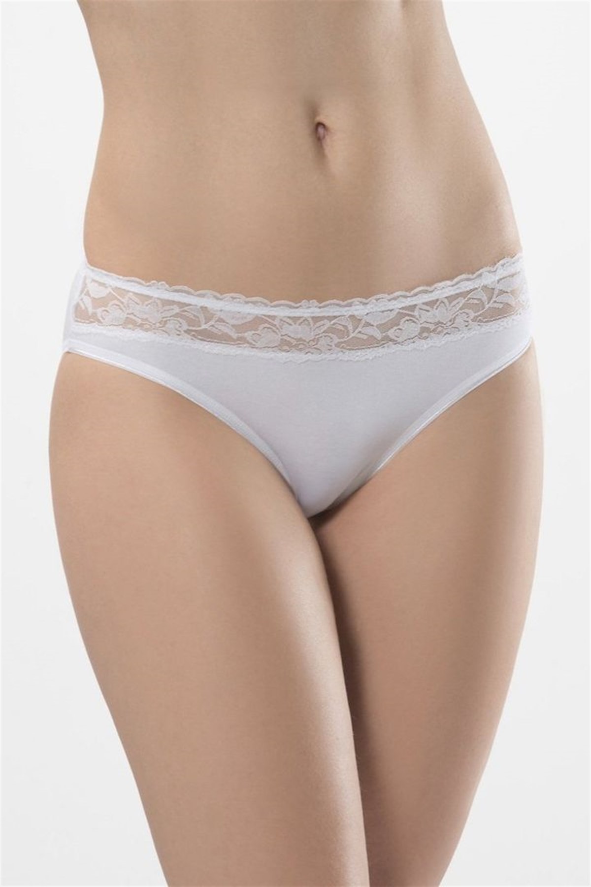 Türen Kadın Beyaz 2'li Likralı Dantelli Bikini Külot 262