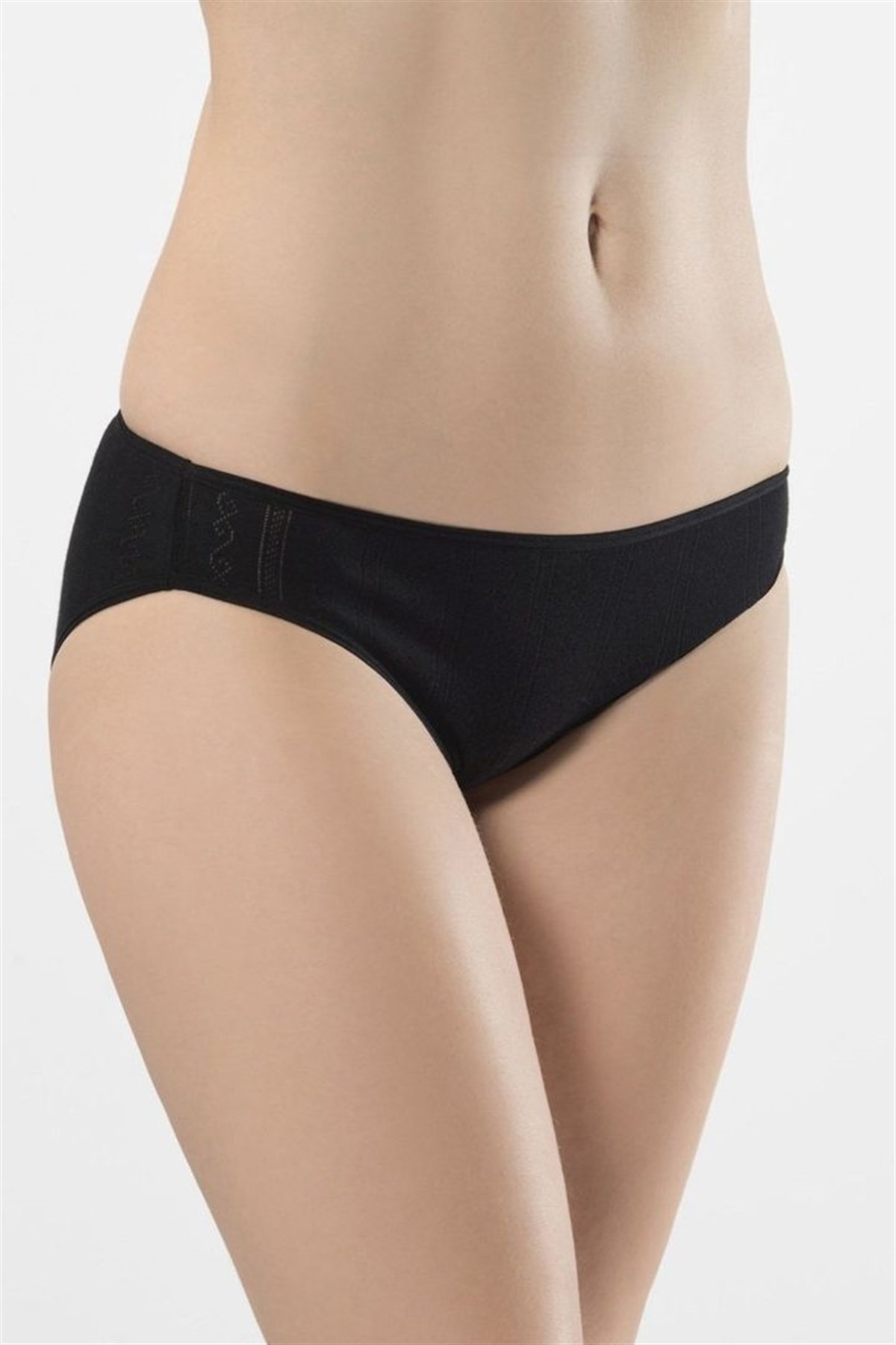 Türen Kadın Siyah 2'li Jakarlı Bikini Külot 256