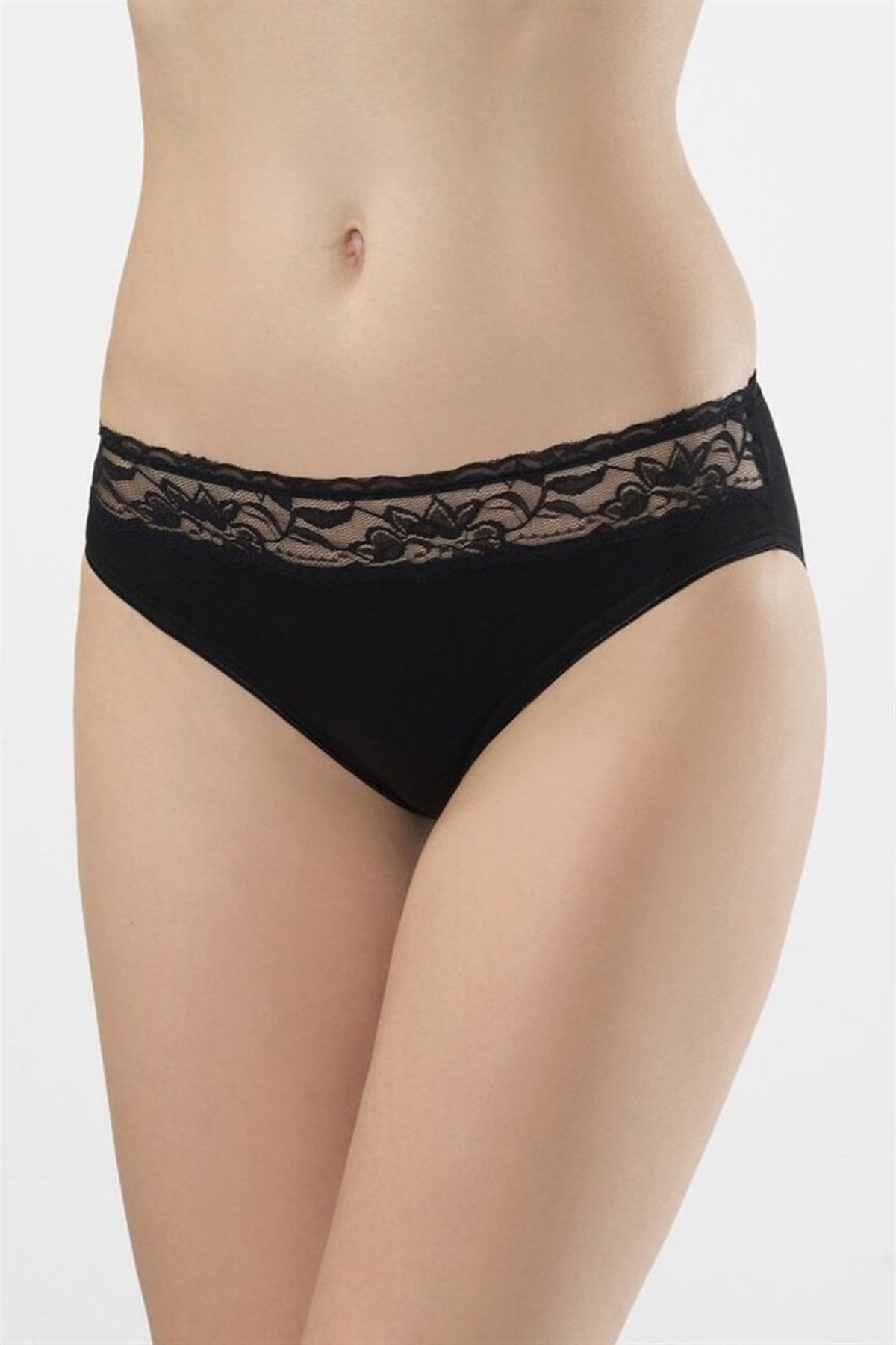 Türen Kadın Siyah 2'li Likralı Dantelli Bikini Külot 262