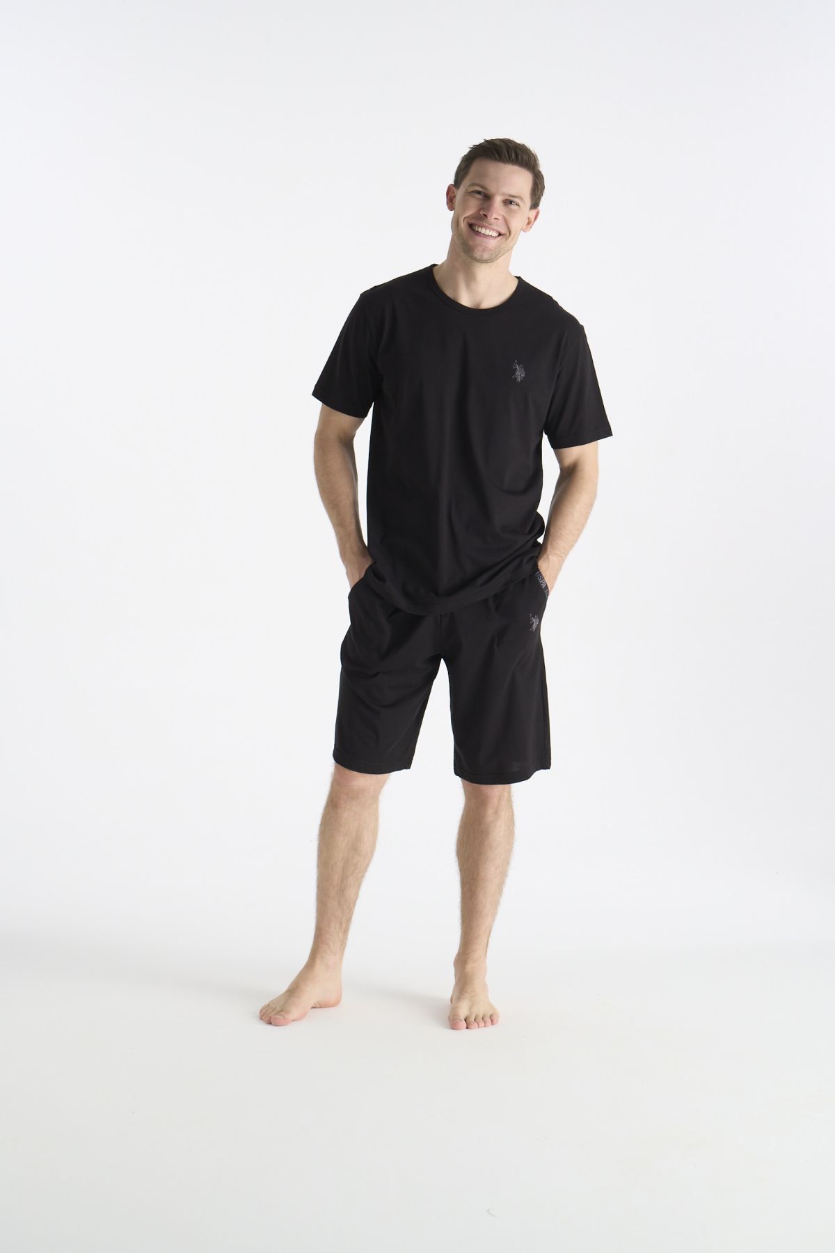 U.S. Polo Assn. 19012 Erkek Sıyah Kısa Kollu Yuvarlak Yaka Şort TakımıŞort TakımıU.S. Polo Assn.