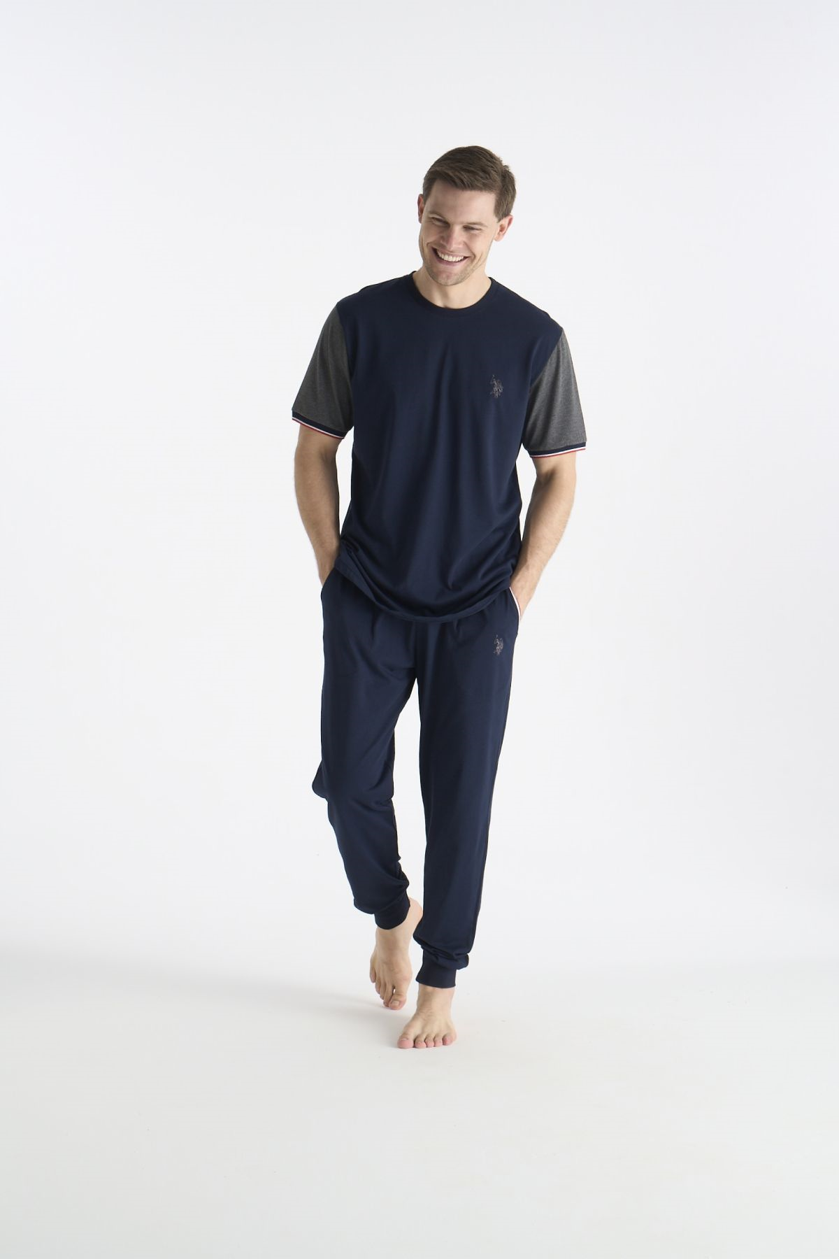 U.S. Polo Assn. 19036 Erkek Lacıvert Kısa Kollu Yuvarlak Yaka Pijama TakımıPijama TakımıU.S. Polo Assn.