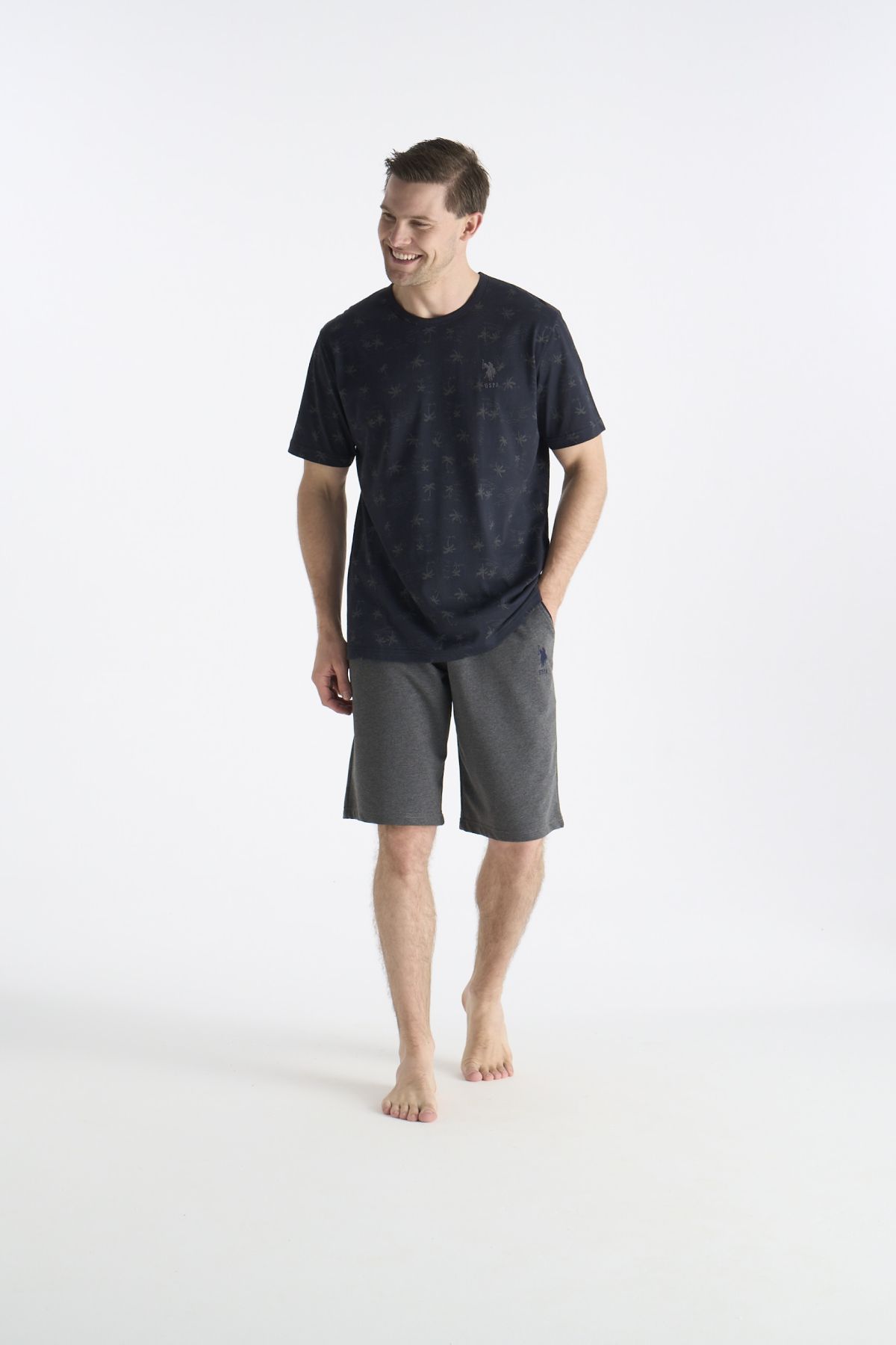 U.S. Polo Assn. 19053 Erkek Lacıvert Kısa Kollu Yuvarlak Yaka Şort TakımıŞort TakımıU.S. Polo Assn.