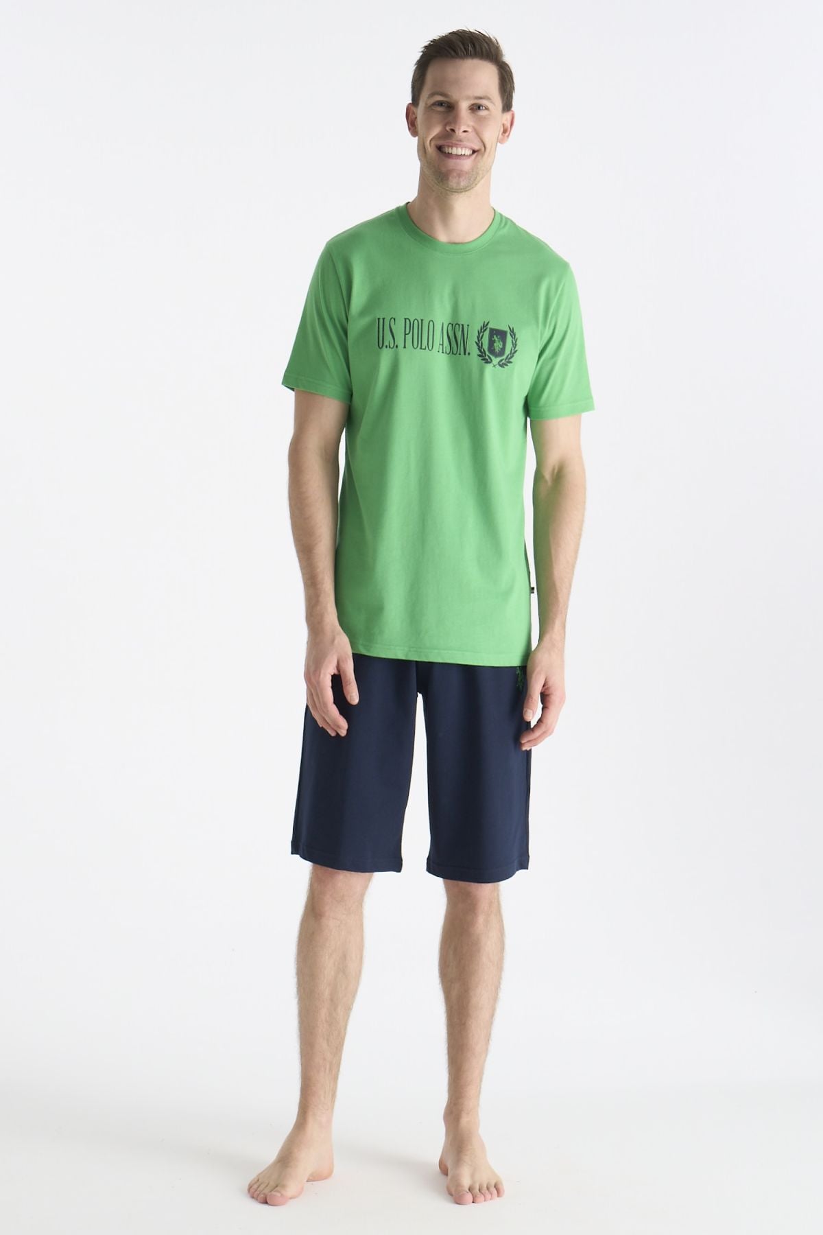 U.S. Polo Assn. 19017 Erkek Yesıl Kısa Kollu Yuvarlak Yaka Şort TakımıŞort TakımıU.S. Polo Assn.
