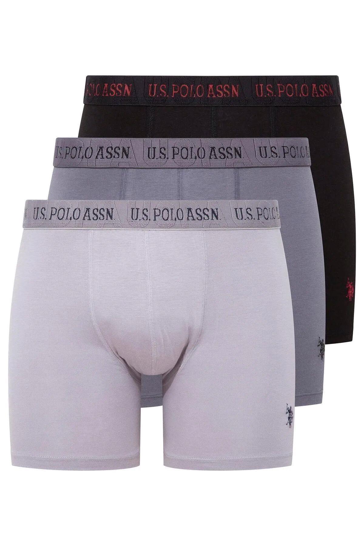 U.S. Polo Assn. 80517 Erkek Siyah-Gri-Antrasit Modal 3 Lü BoxerBoxerU.S. Polo Assn.