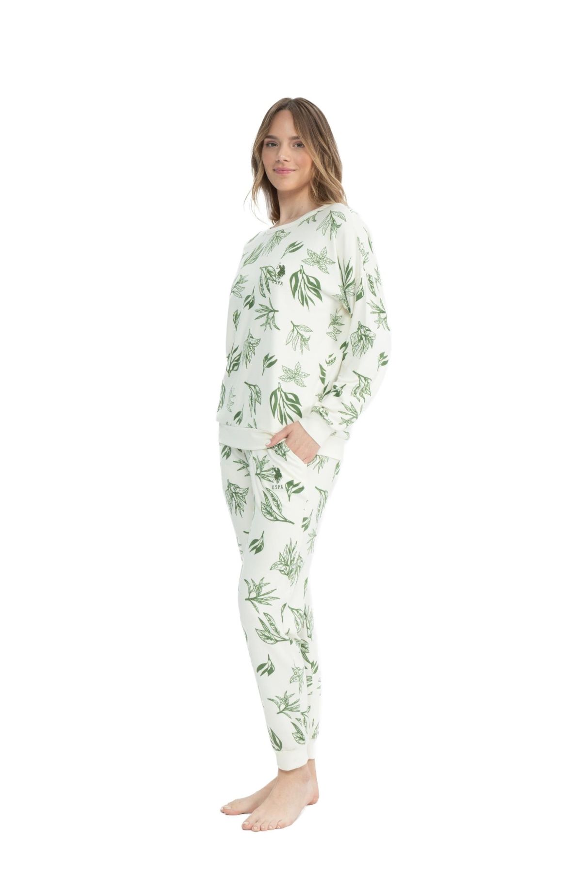 U.S. Polo Assn. 17105 Kadın Yeşil Uzun Kollu Pijama TakımKadın Pijama TakımıU.S. Polo Assn.