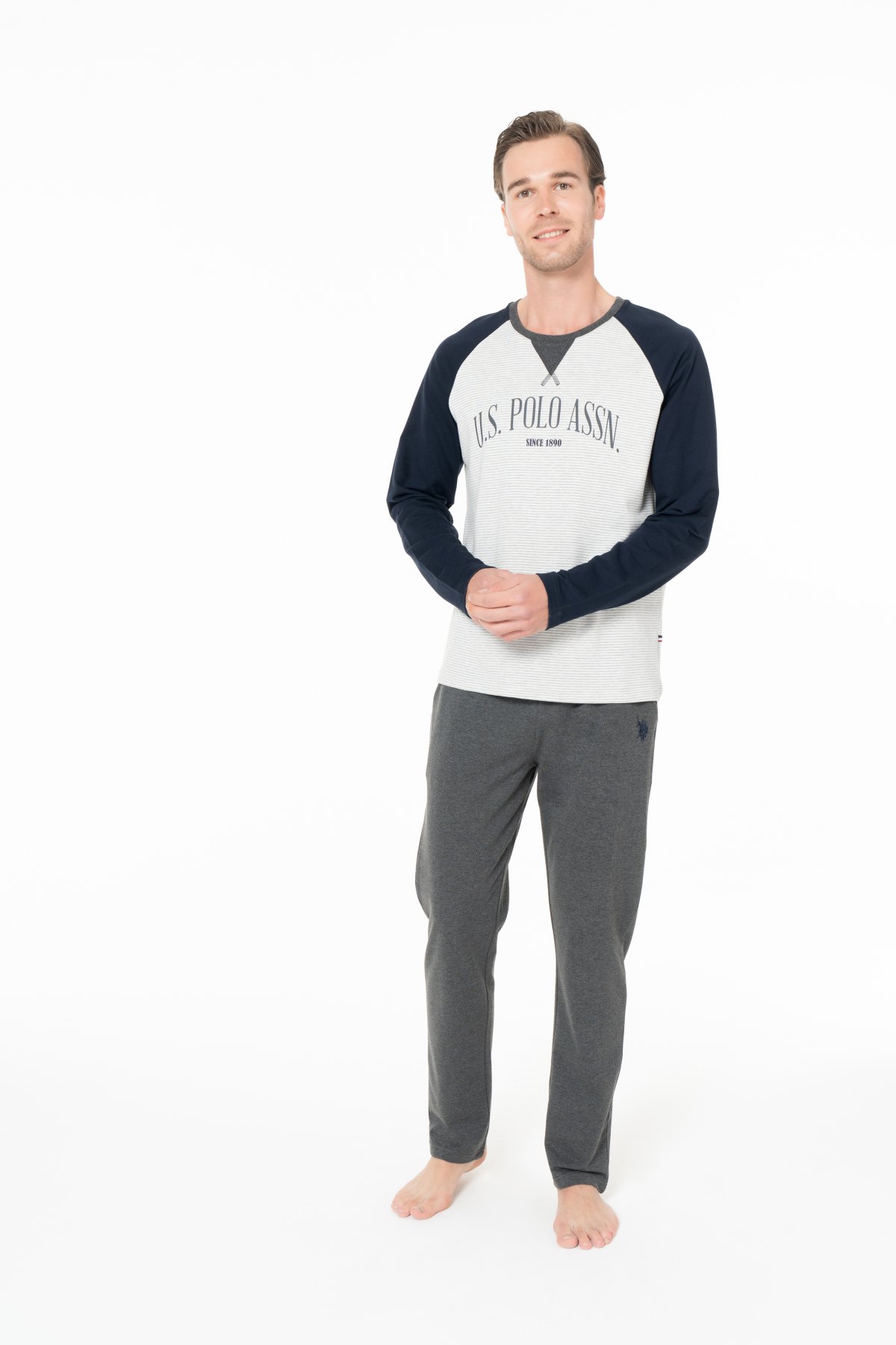 U.S. Polo Assn. 18965 Erkek Lacıvert Yuvarlak Yaka Uzun Kollu Pijama TakımıPijama TakımıU.S. Polo Assn.