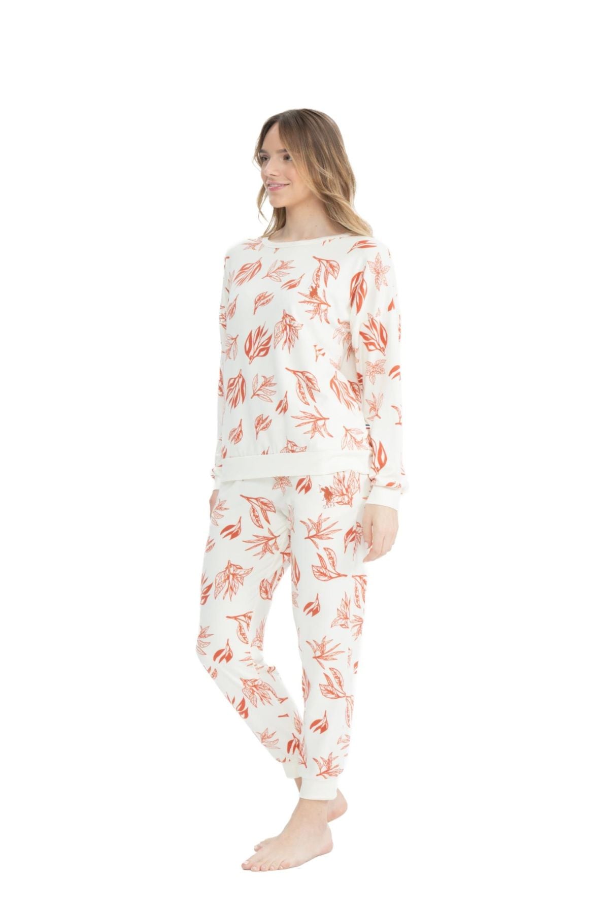 U.S. Polo Assn. 17105 Kadın Kiremit Uzun Kollu Pijama TakımKadın Pijama TakımıU.S. Polo Assn.