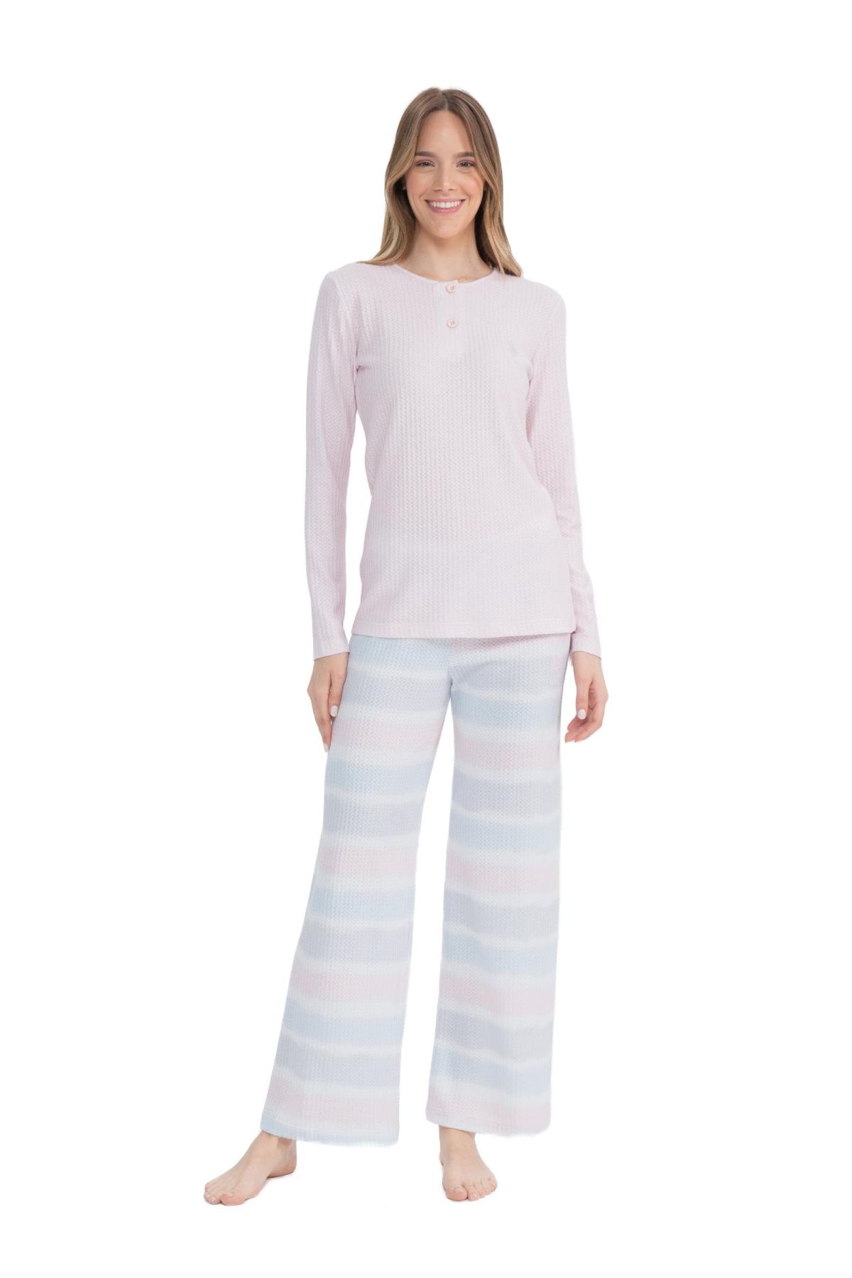 U.S. Polo Assn. 17096 Kadın Pembe Uzun Kollu Patlı Pijama TakımKadın Pijama TakımıU.S. Polo Assn.