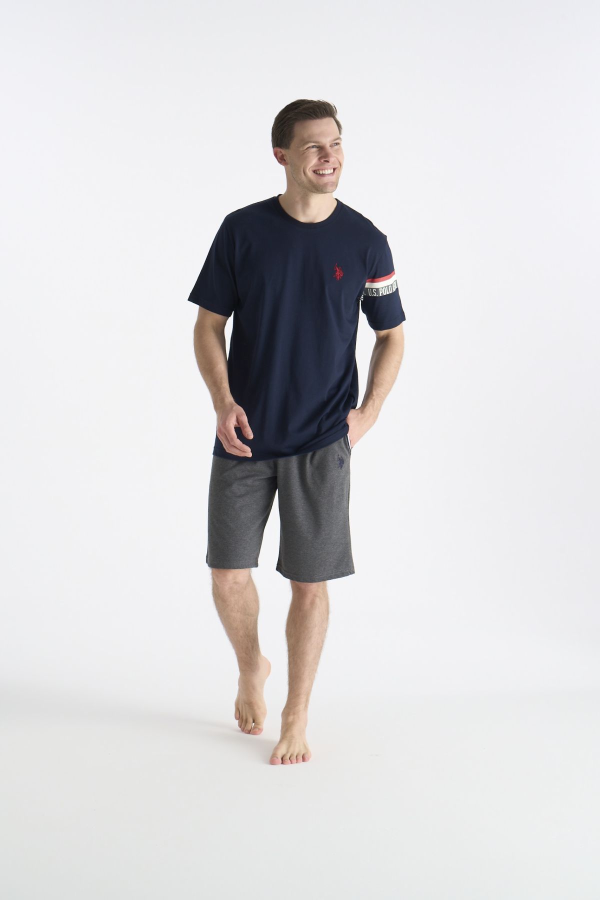 U.S. Polo Assn. 19001 Erkek Lacıvert Kısa Kollu Yuvarlak Yaka Şort TakımıŞort TakımıU.S. Polo Assn.