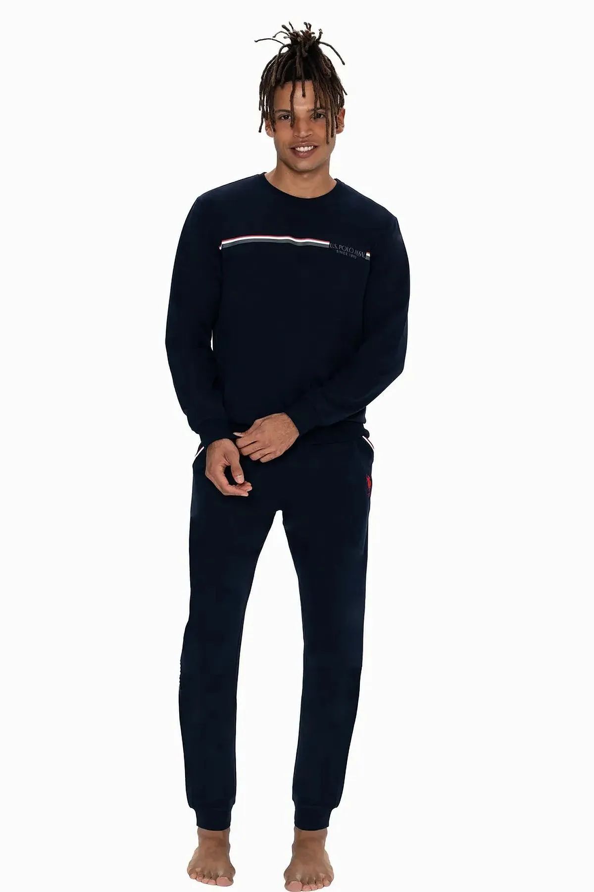 U.S. Polo Assn. 18921 Erkek Lacıvert Uzun Kollu Yuvarlak Yaka Pijama TakımıPijama TakımıU.S. Polo Assn.