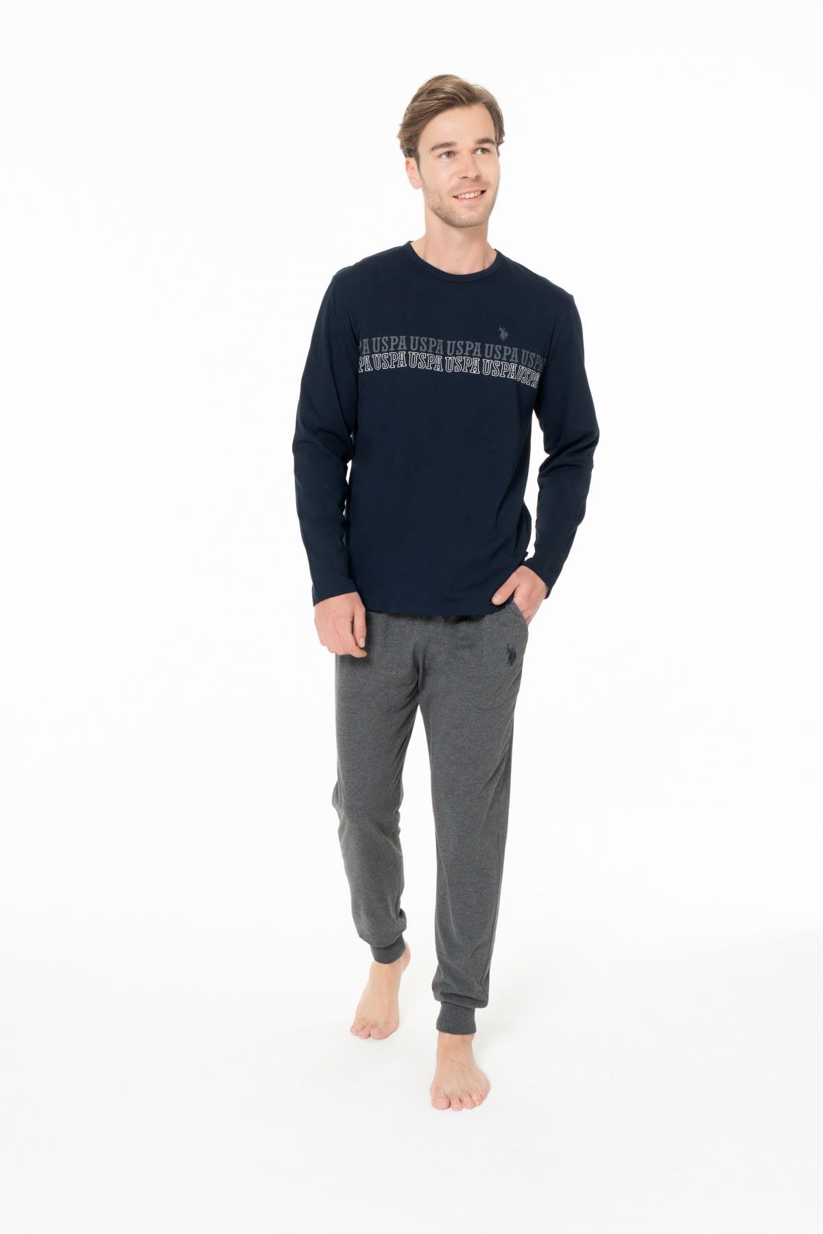 U.S. Polo Assn. 18953 Erkek Lacıvert Yuvarlak Yaka Uzun Kollu Pijama TakımıPijama TakımıU.S. Polo Assn.